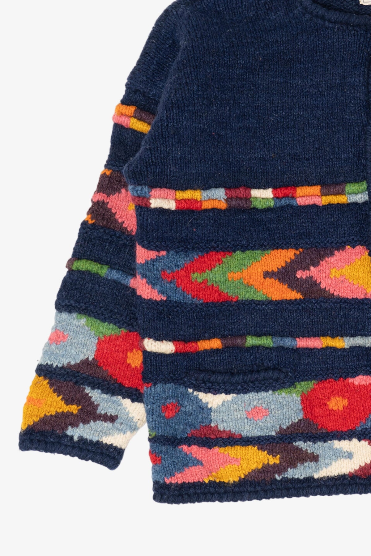 Vintage Hand Knit Express Cardigan Sweater (1990s)