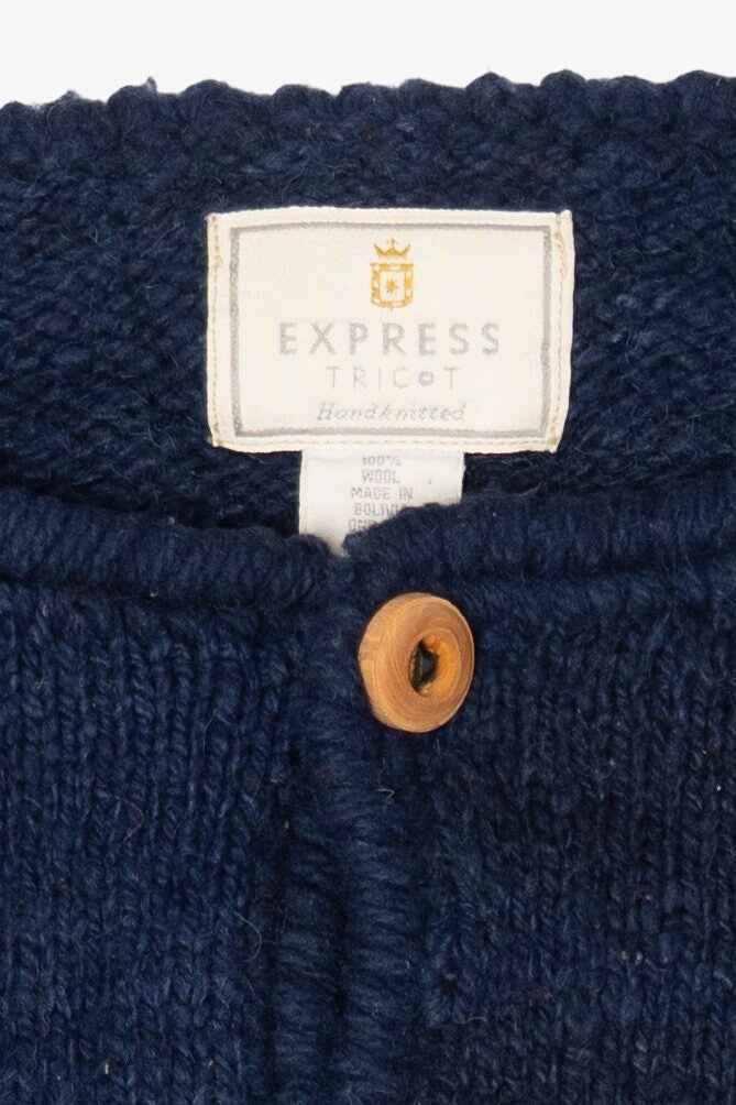 Vintage Hand Knit Express Cardigan Sweater (1990s)