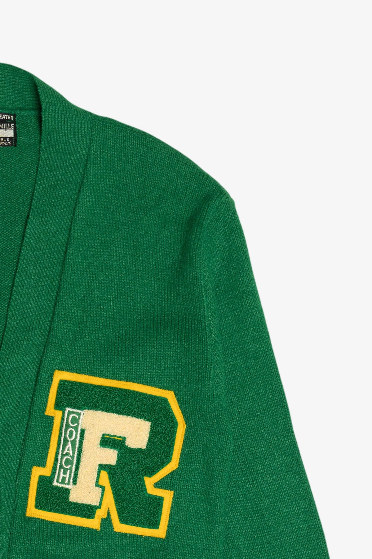 Vintage "Coach" Double Pocket Letterman Cardigan Sweater (1970s)