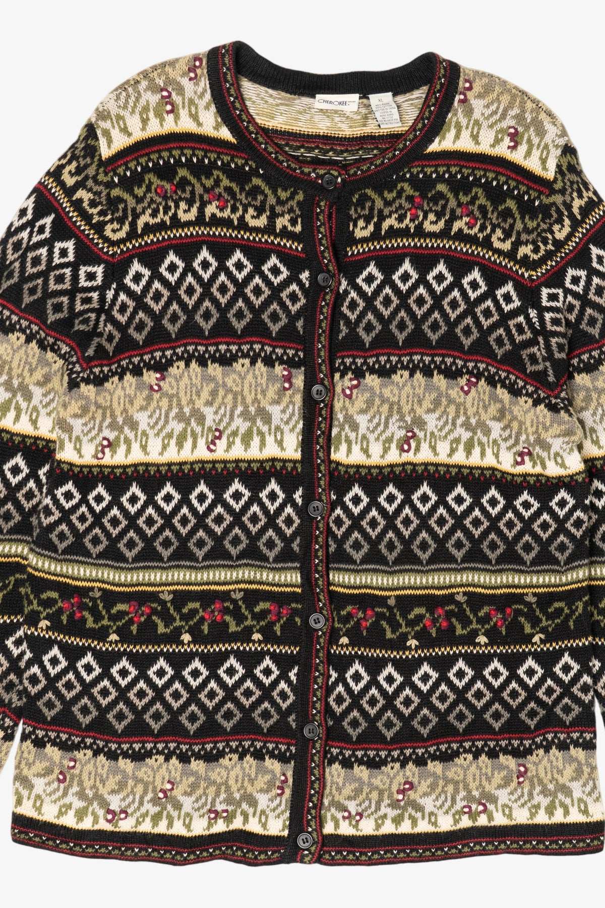 Vintage Cherokee Fair Isle Cardigan Sweater (1990s)