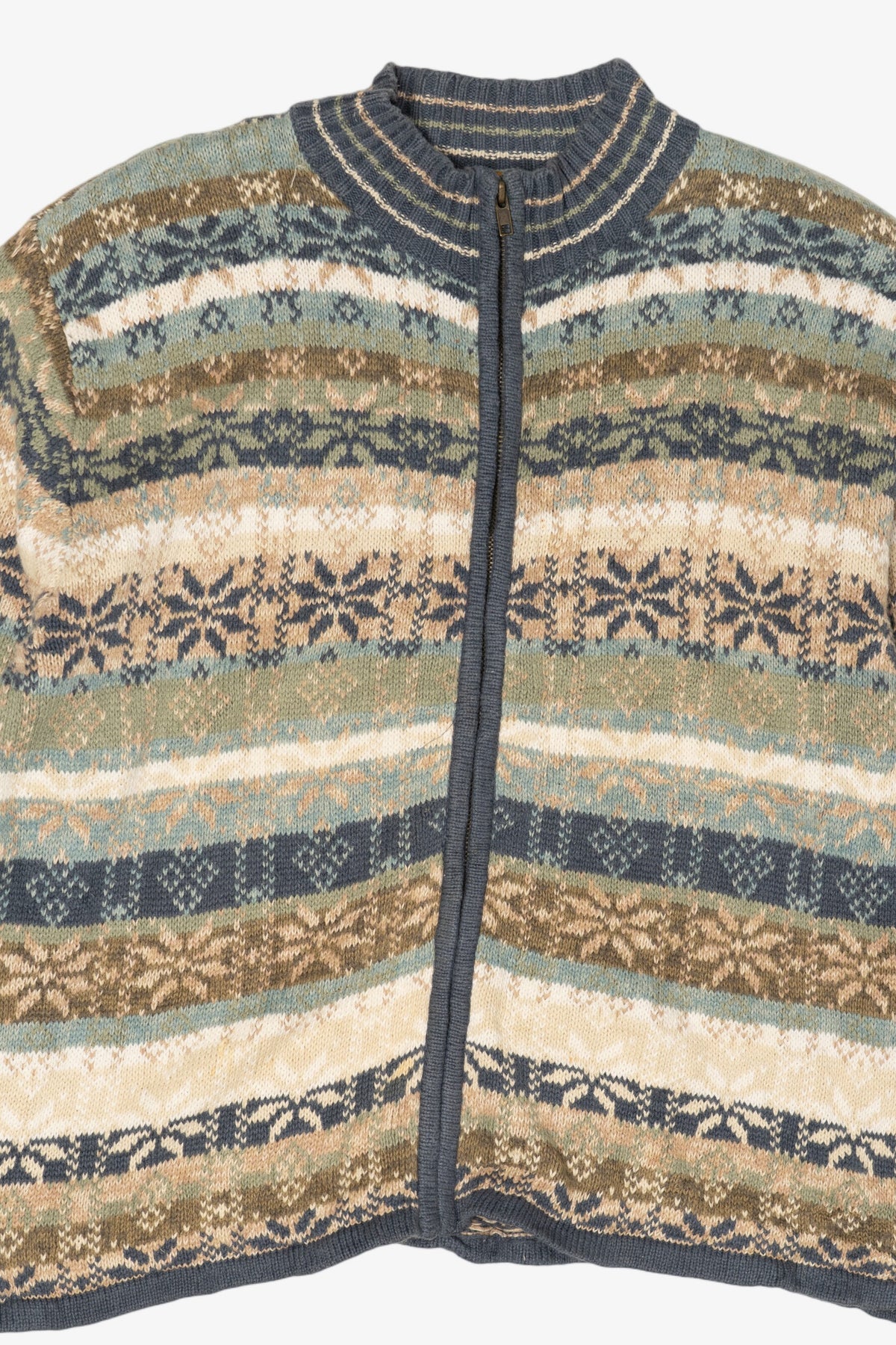 Vintage Heirloom Collectible Blue Fair Isle Cardigan Sweater (2000s)