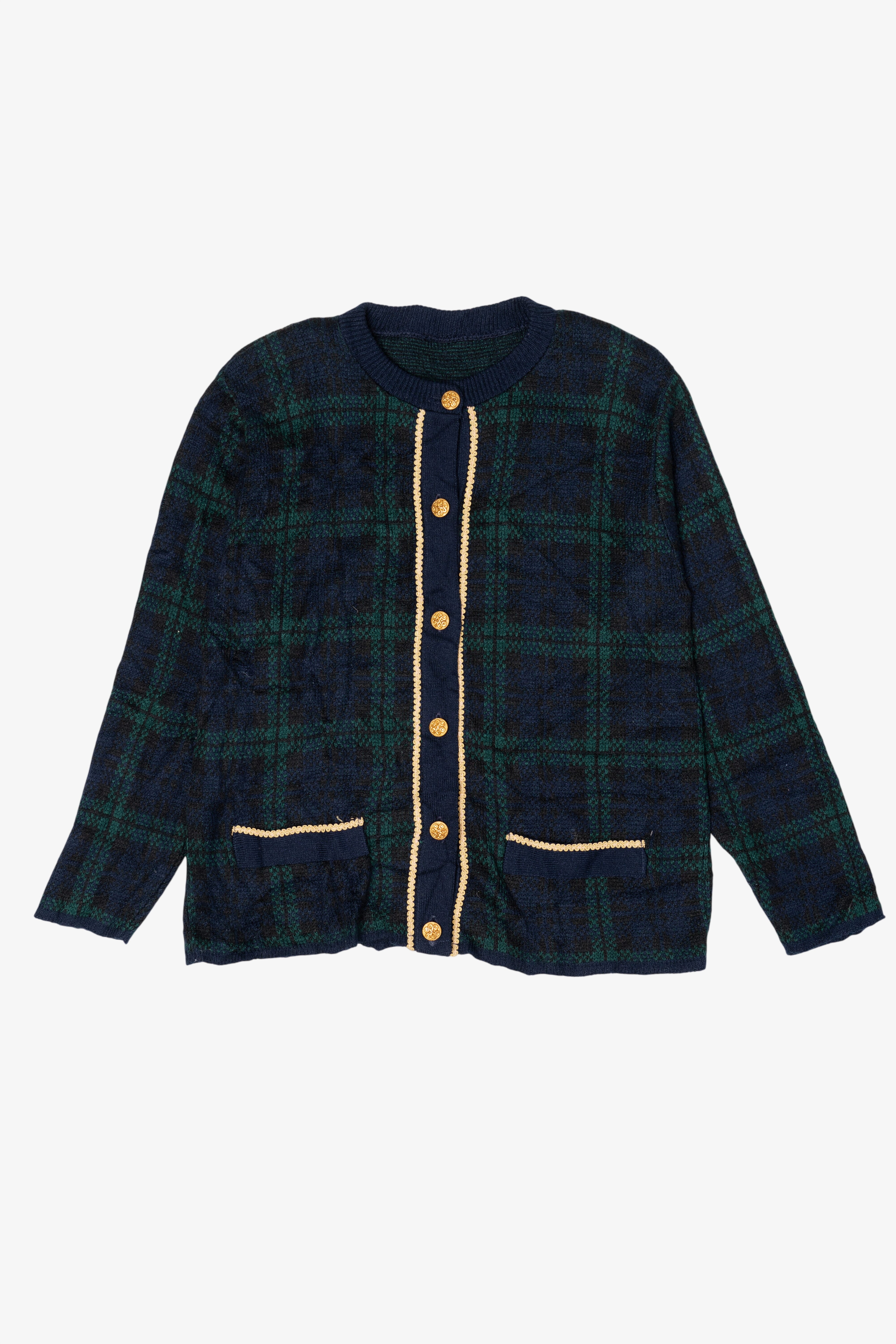 Vintage Shoulder Pads Cardigan Sweater (1980s)