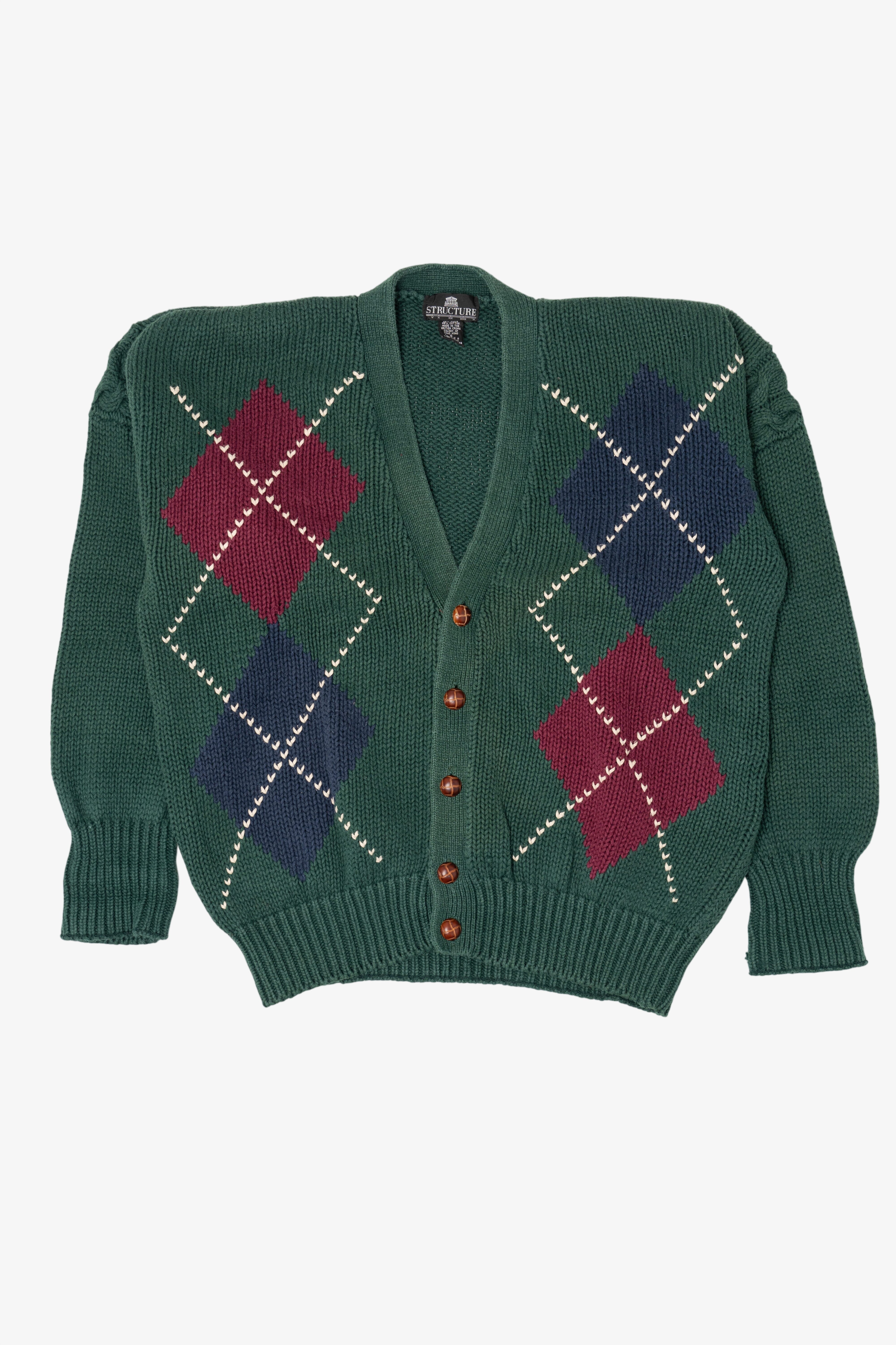 Vintage Green Structure Cardigan (1990s)