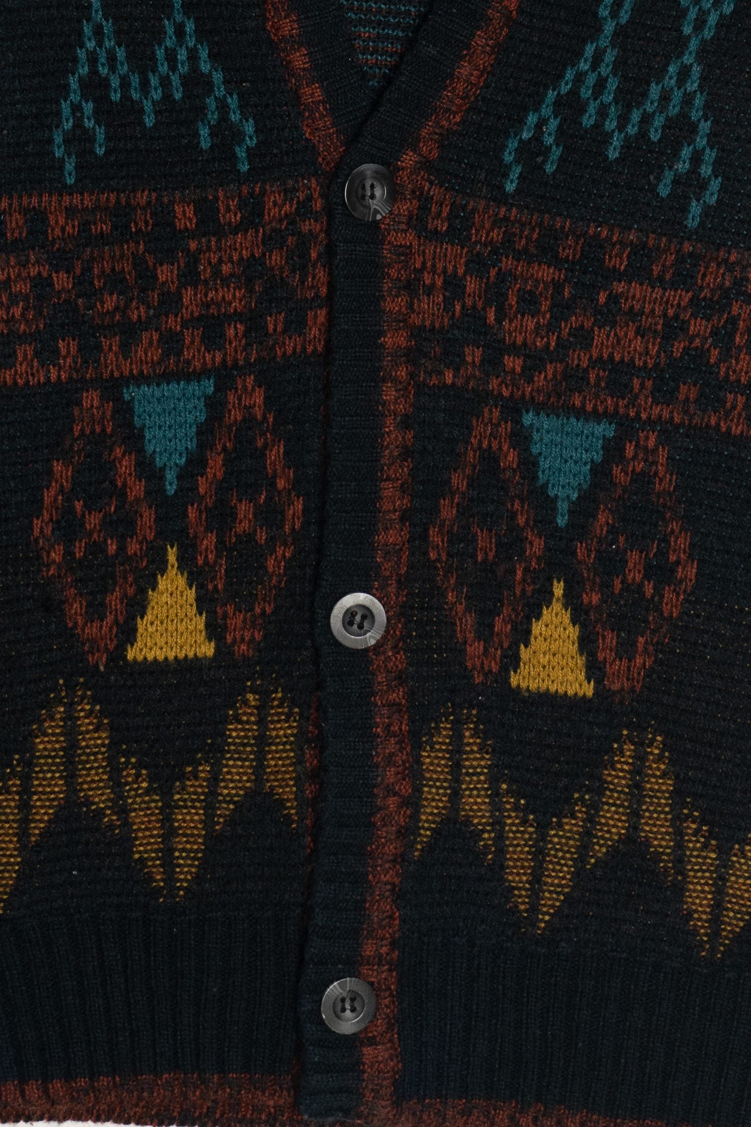 Vintage Essentials Graphic Cardigan Sweater (1980s)