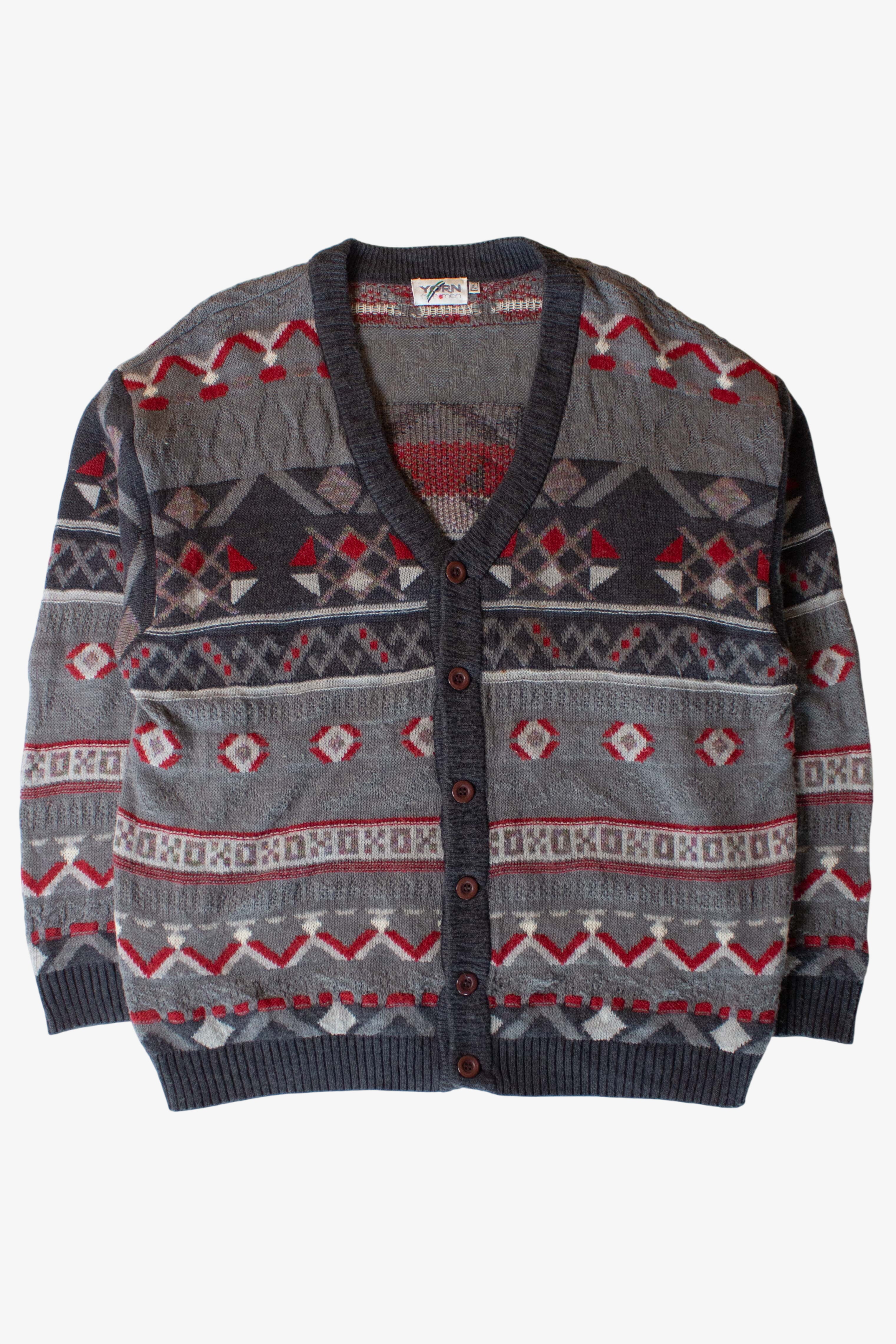 Vintage Gray Yorn Cardigan Sweater (1990s)