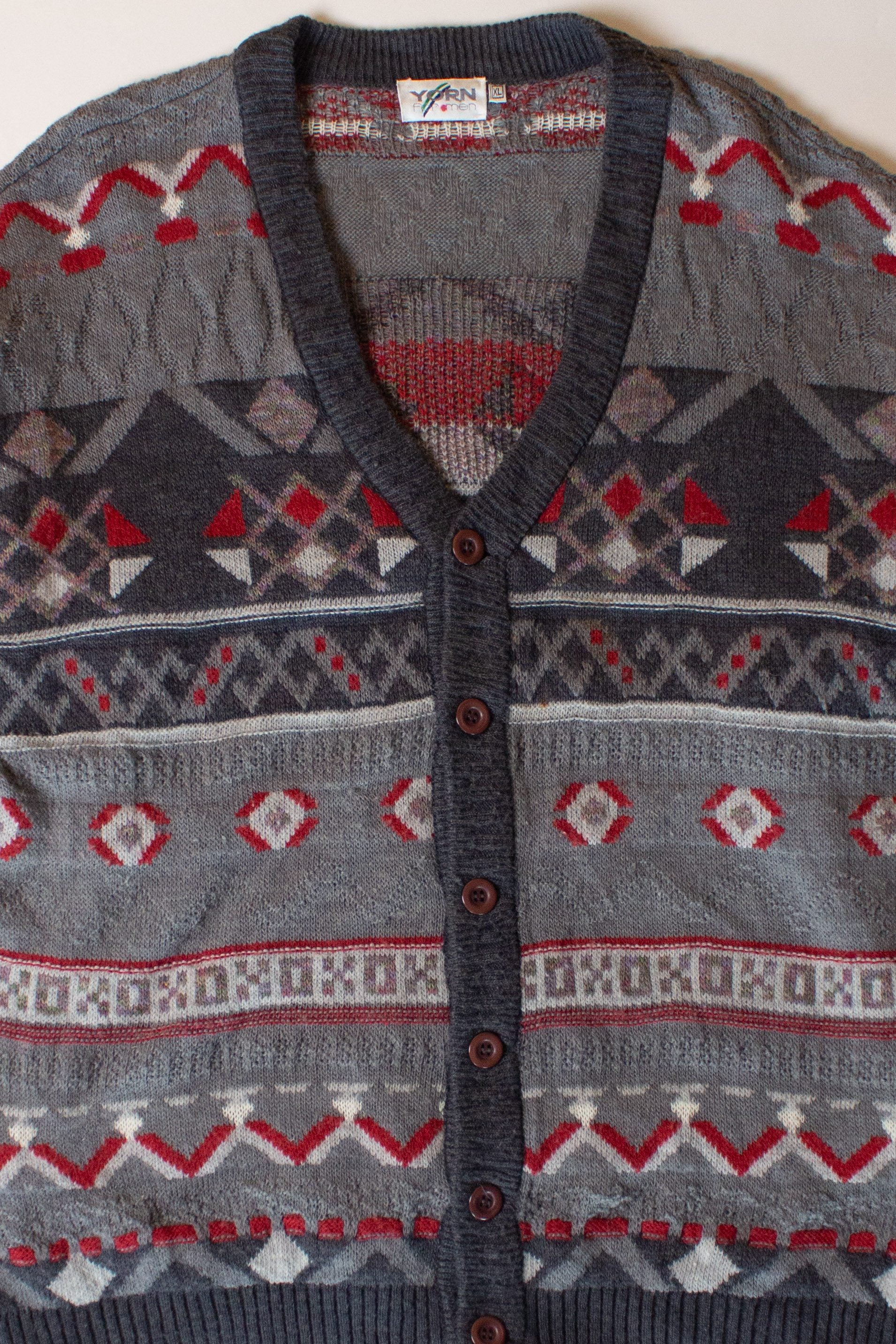 Vintage Gray Yorn Cardigan Sweater (1990s)