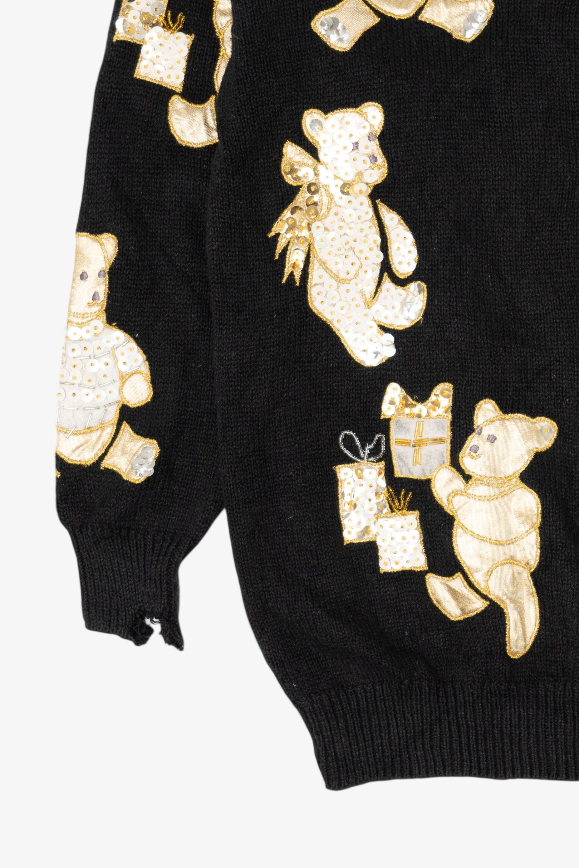 Vintage Black P'Galli Teddy Bears Cardigan (1990s)
