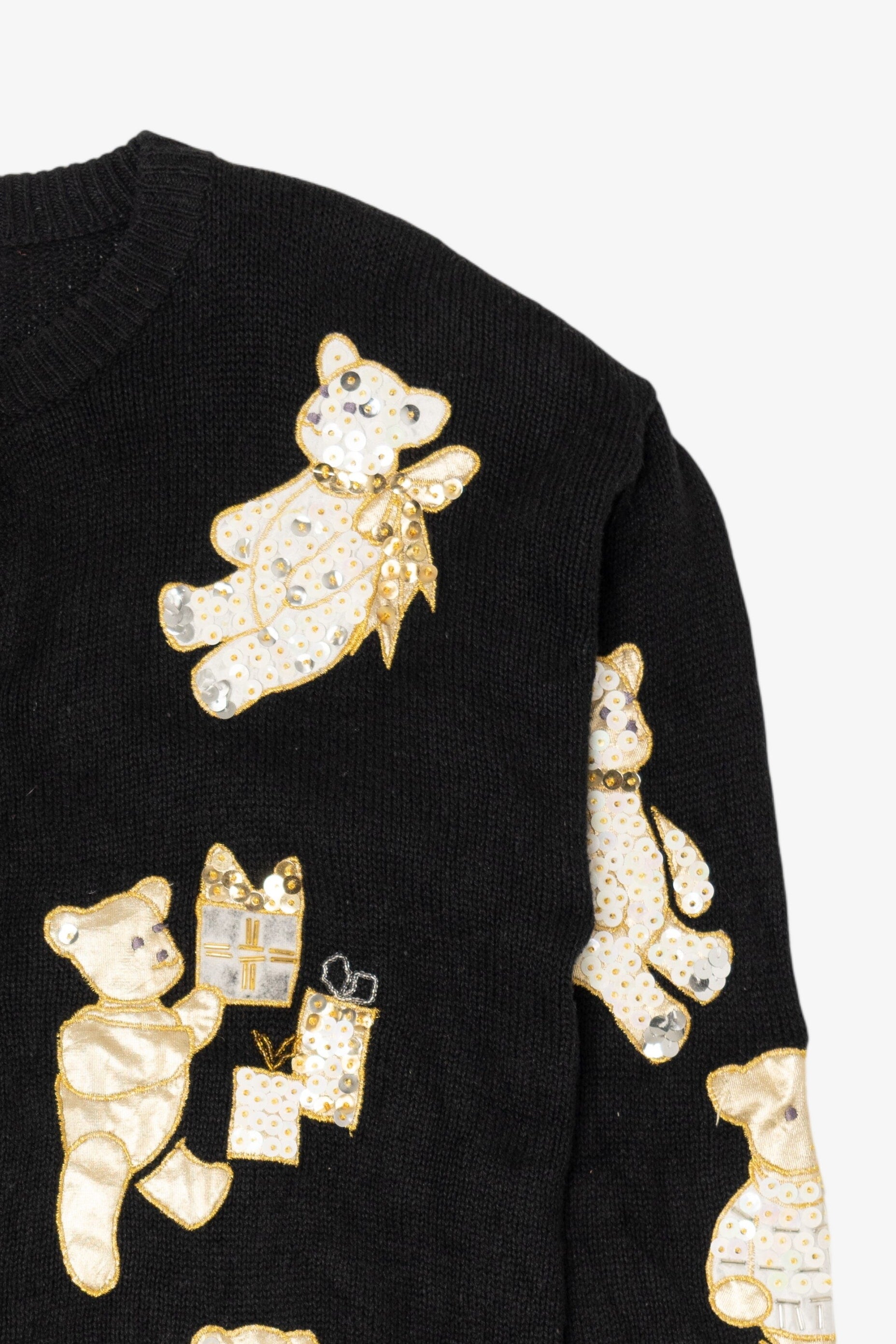 Vintage Black P'Galli Teddy Bears Cardigan (1990s)