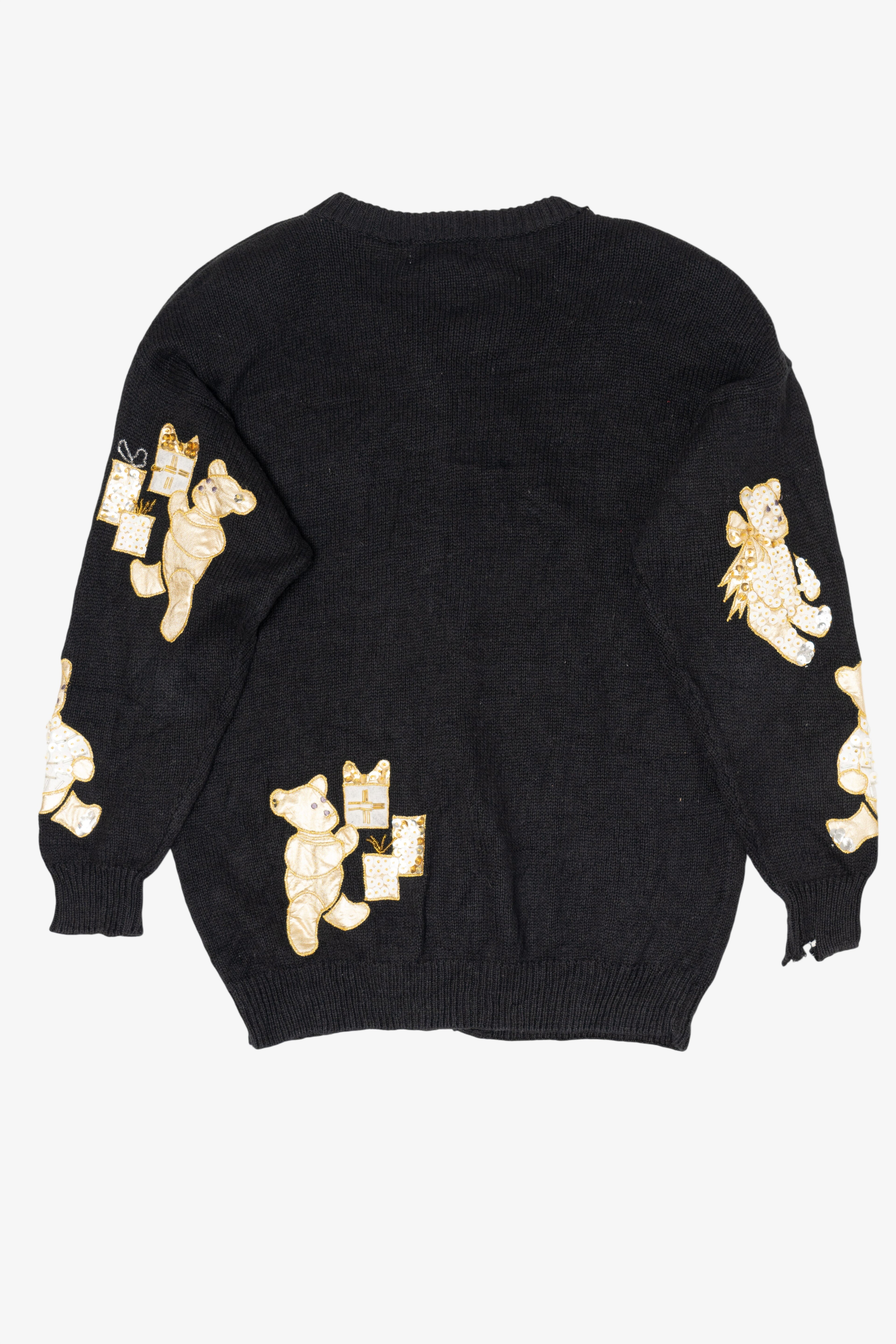 Vintage Black P'Galli Teddy Bears Cardigan (1990s)