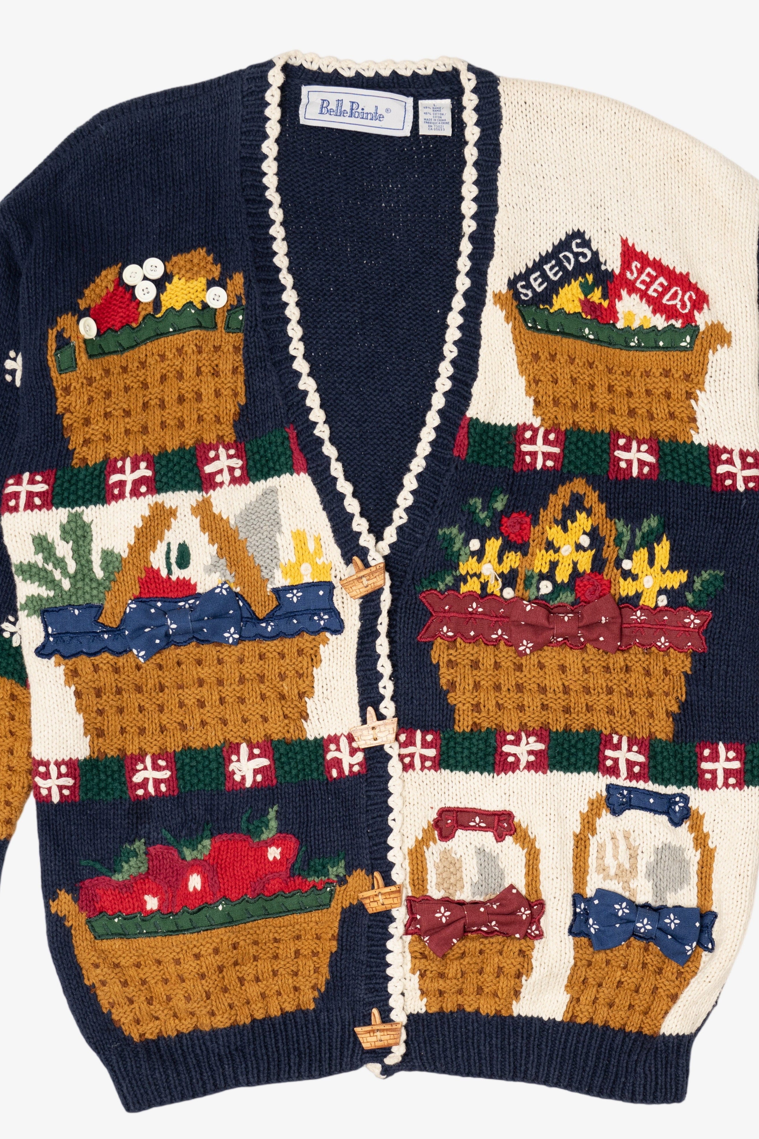 Vintage Belle Pointe Longaberger Basket Cardigan (1990s)