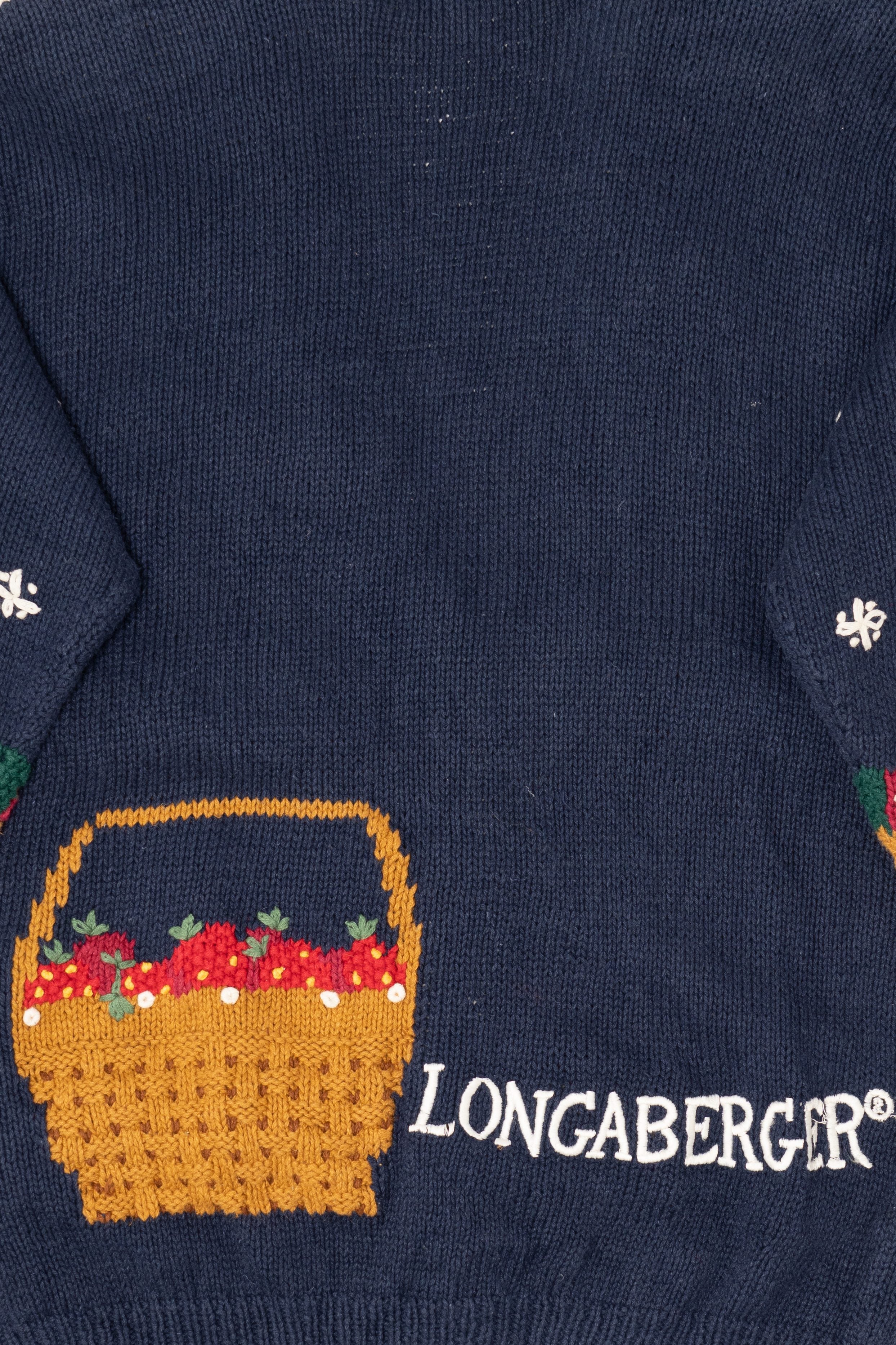 Vintage Belle Pointe Longaberger Basket Cardigan (1990s)