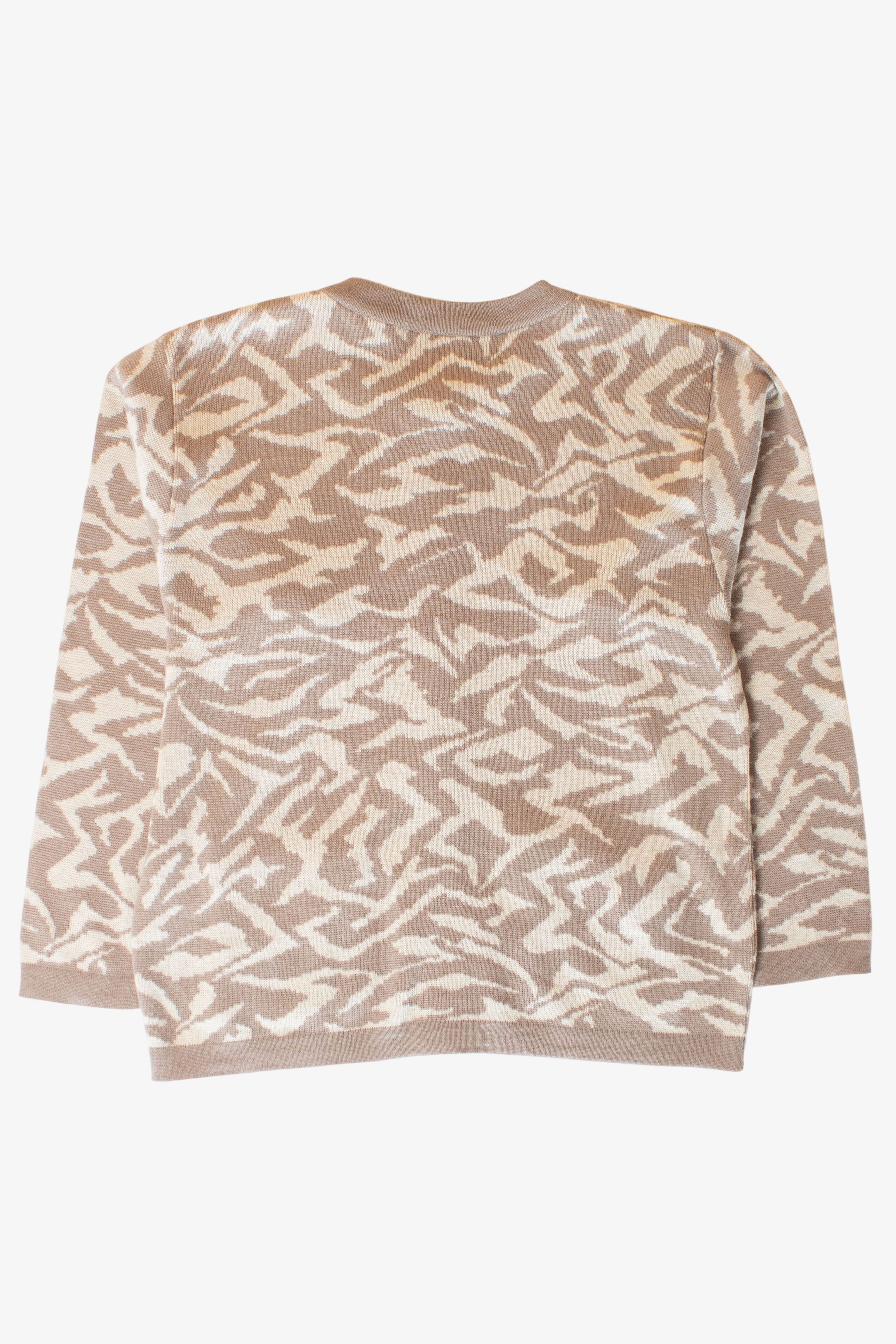 Vintage Beige Zebra Cardigan (1990s)