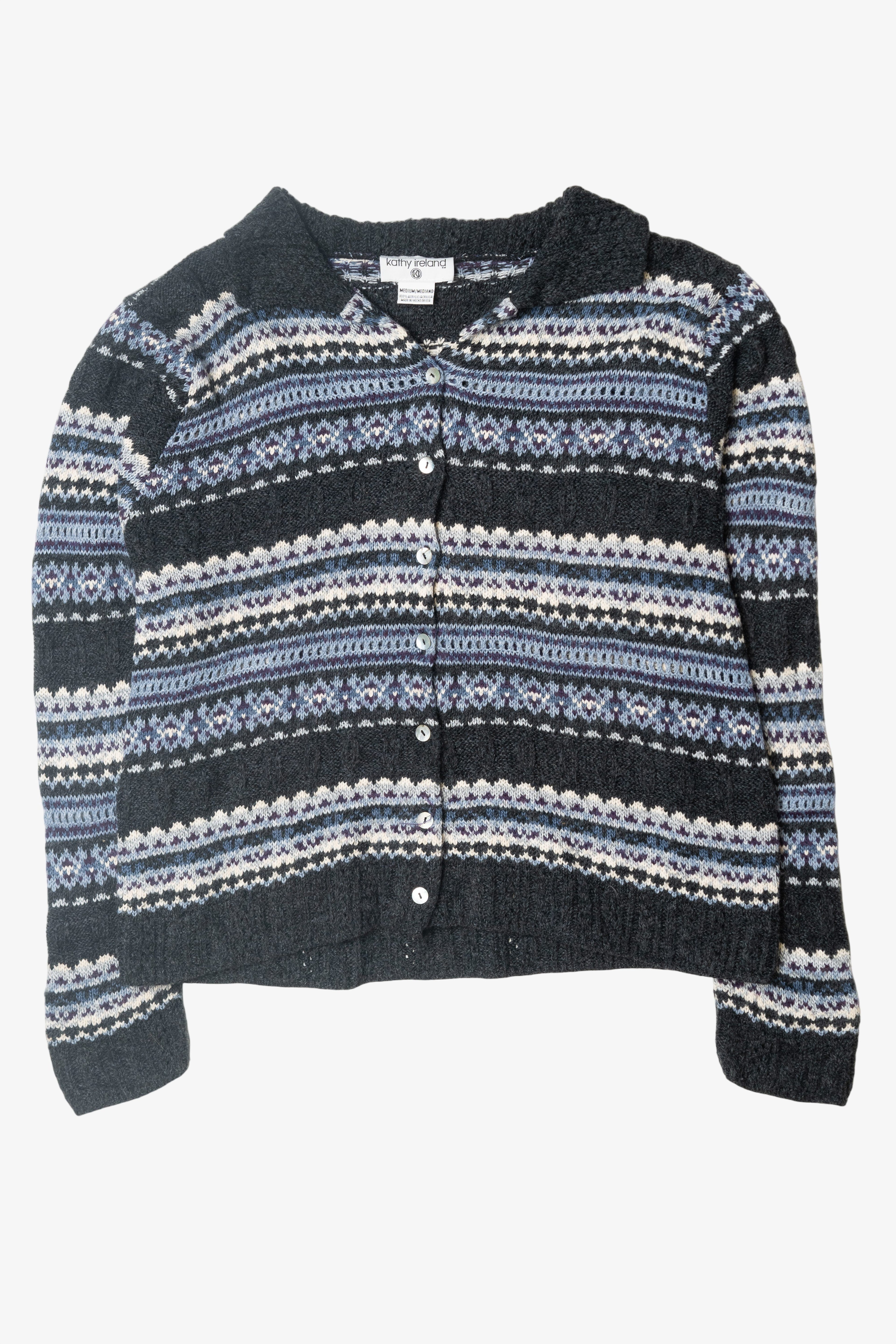 Vintage Kathy Ireland Fair Isle Cardigan (1990s)