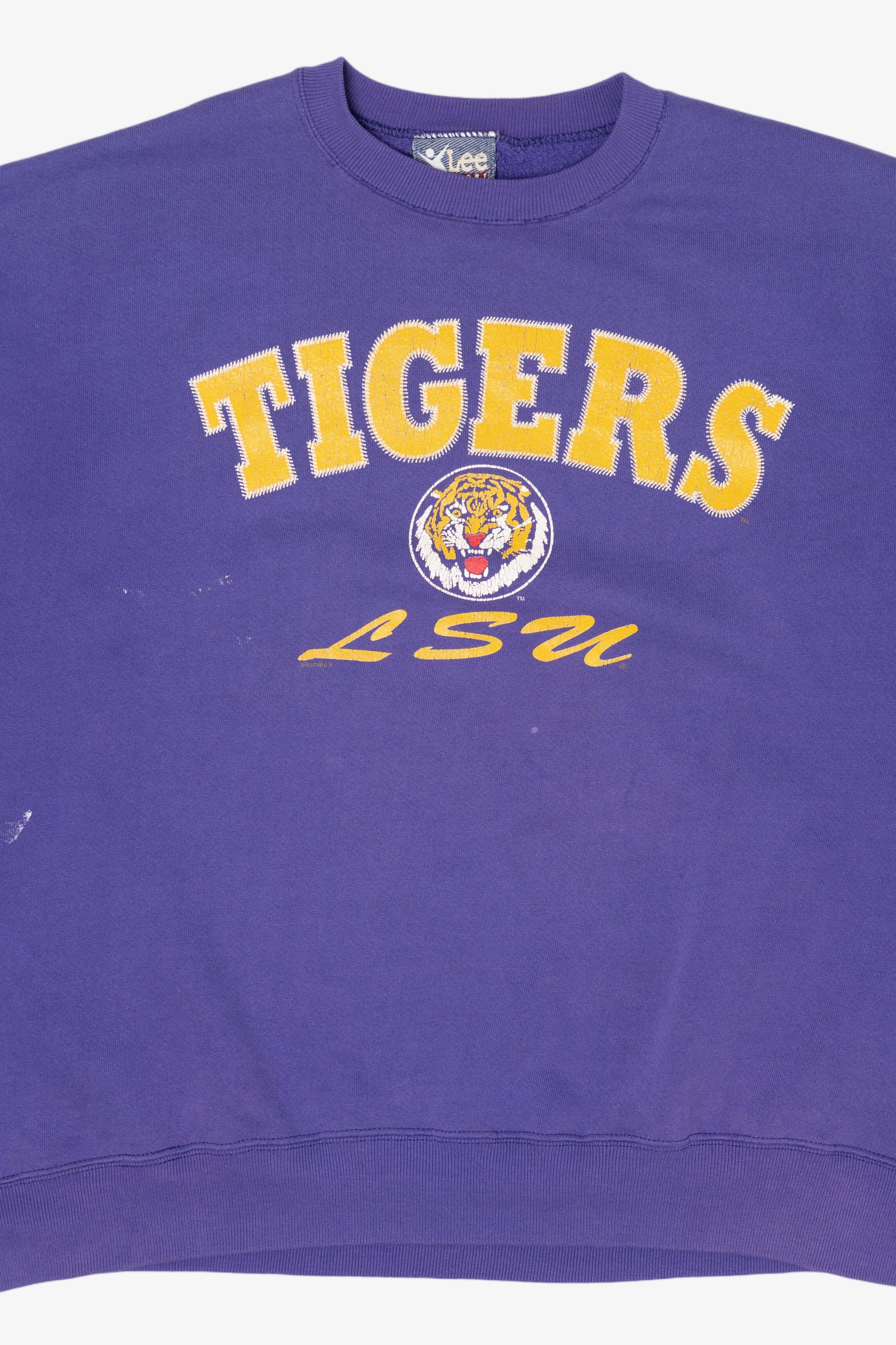 Vintage Distressed Purple Louisiana State University Tigers Sweatshirt (1990s)