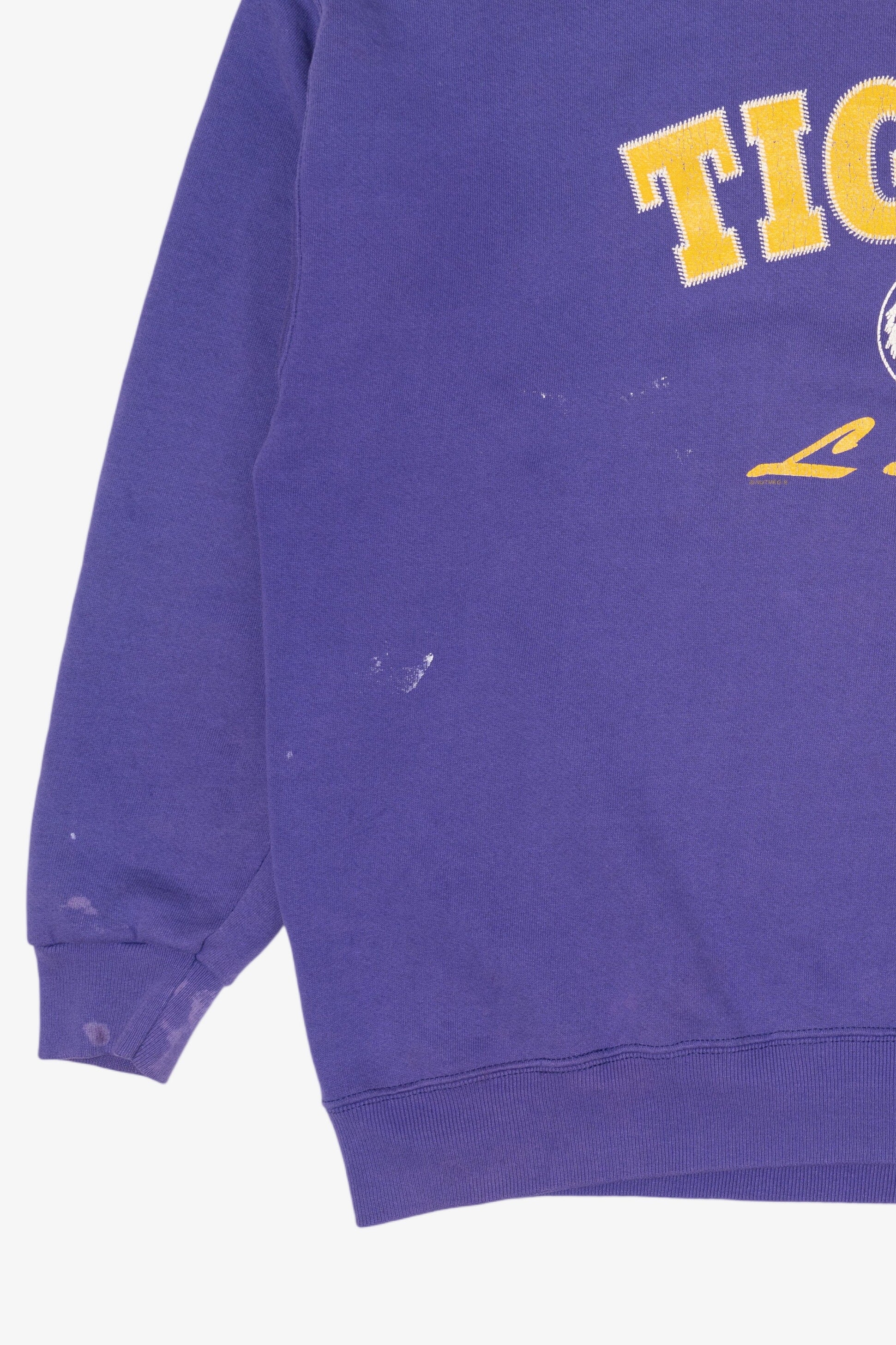 Vintage Distressed Purple Louisiana State University Tigers Sweatshirt (1990s)