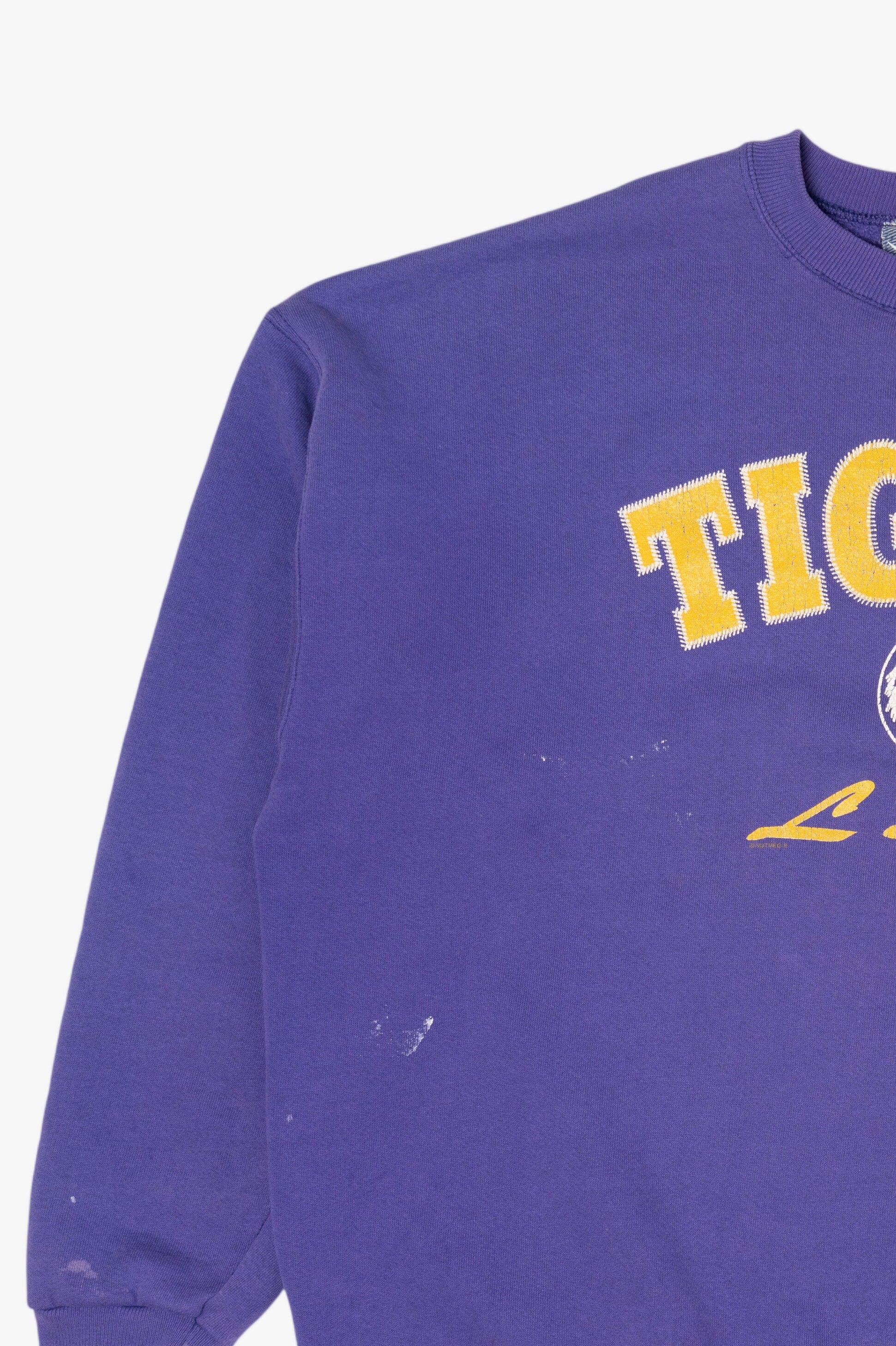 Vintage Distressed Purple Louisiana State University Tigers Sweatshirt (1990s)