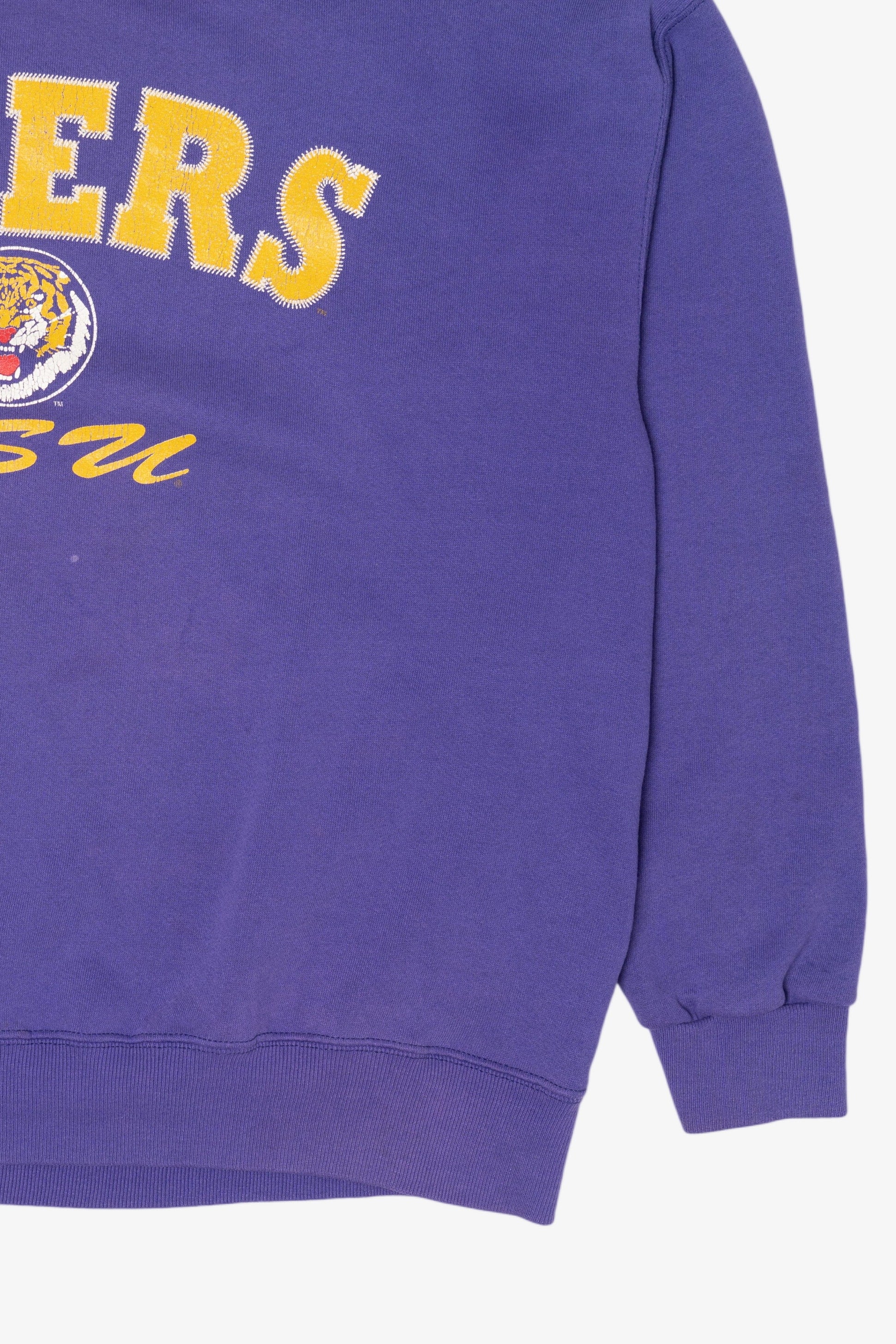 Vintage Distressed Purple Louisiana State University Tigers Sweatshirt (1990s)