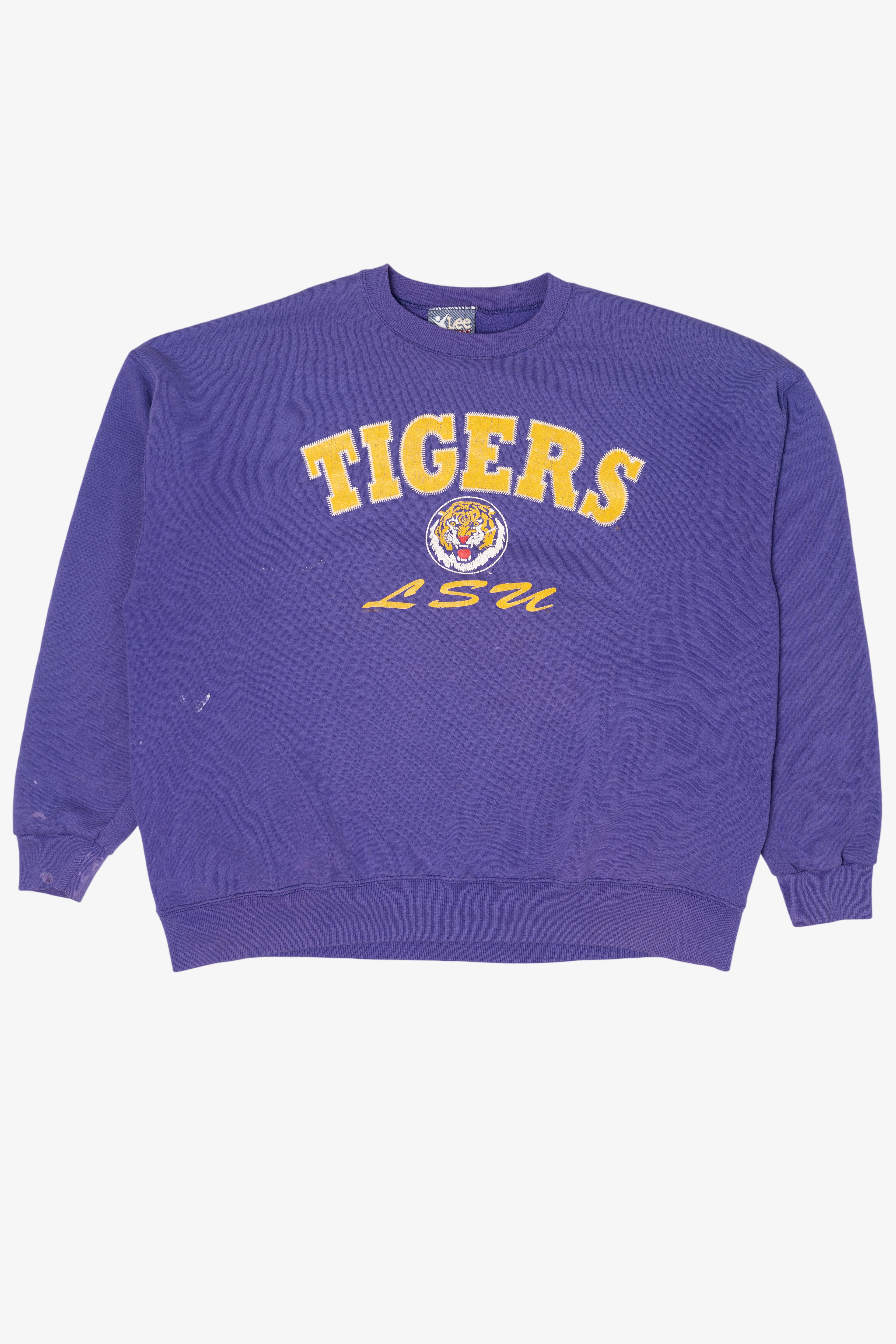 Vintage Distressed Purple Louisiana State University Tigers Sweatshirt (1990s)