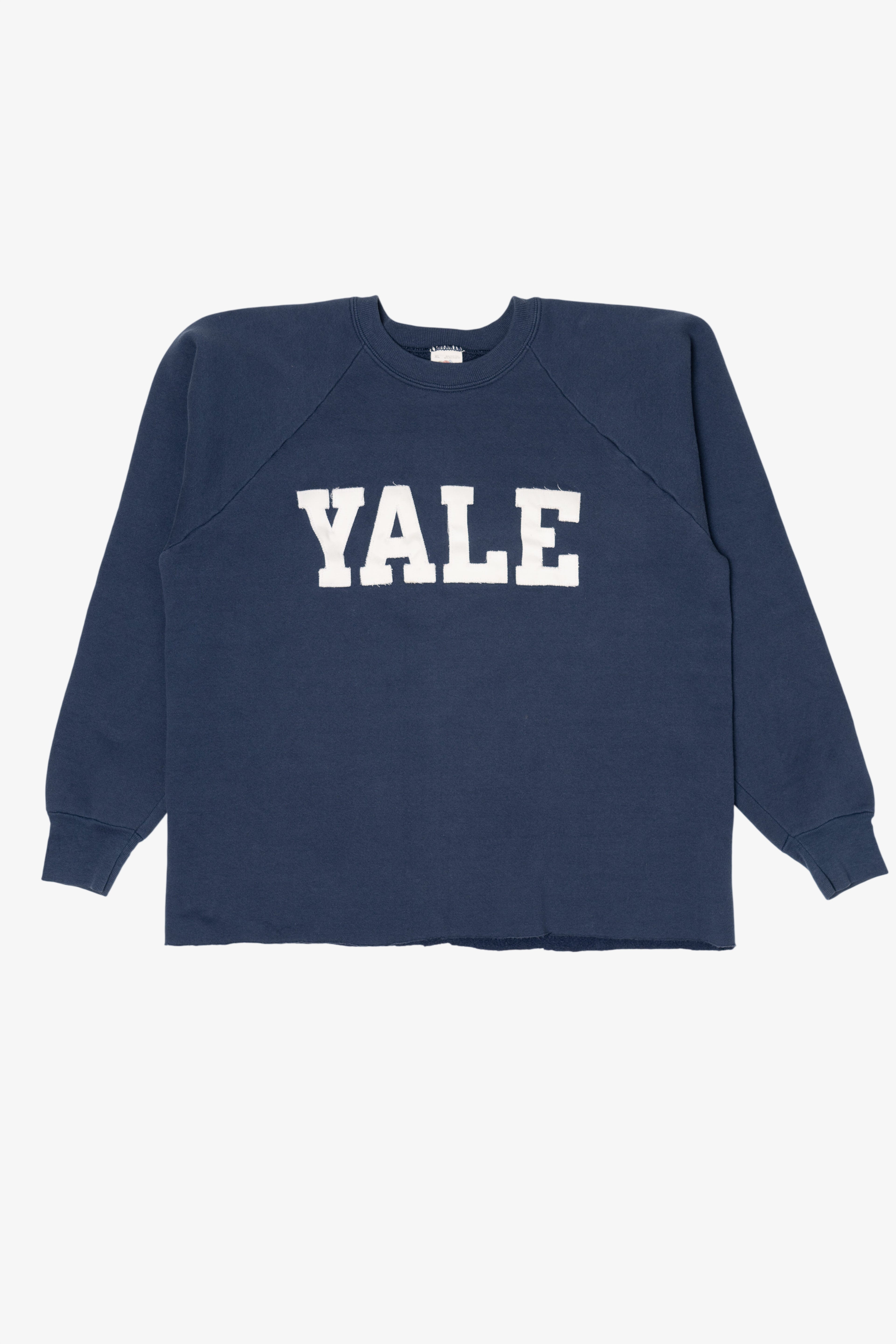 Vintage Navy Blue Yale University Cut Off Raglan Sweatshirt (1990s)