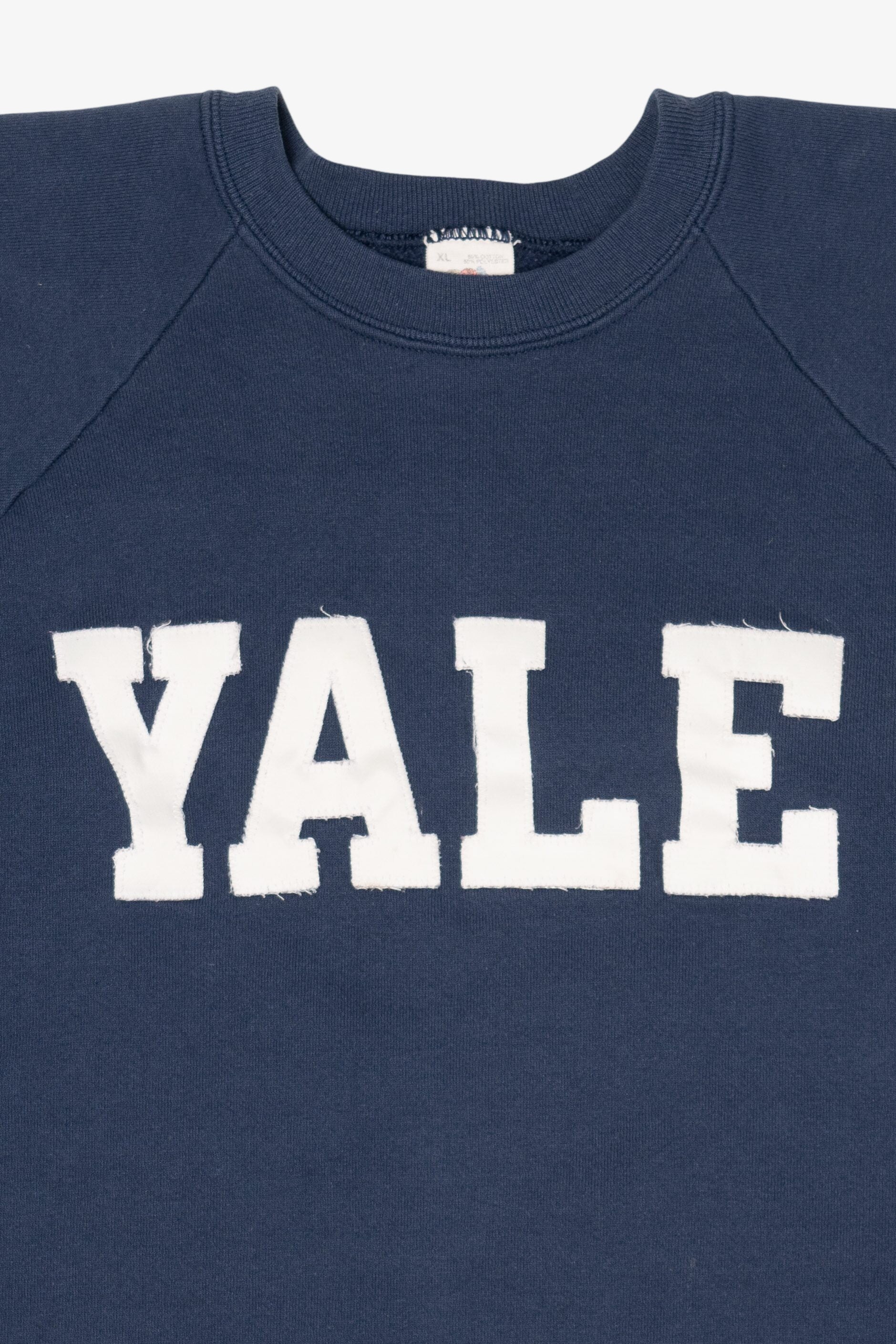 Vintage Navy Blue Yale University Cut Off Raglan Sweatshirt (1990s)