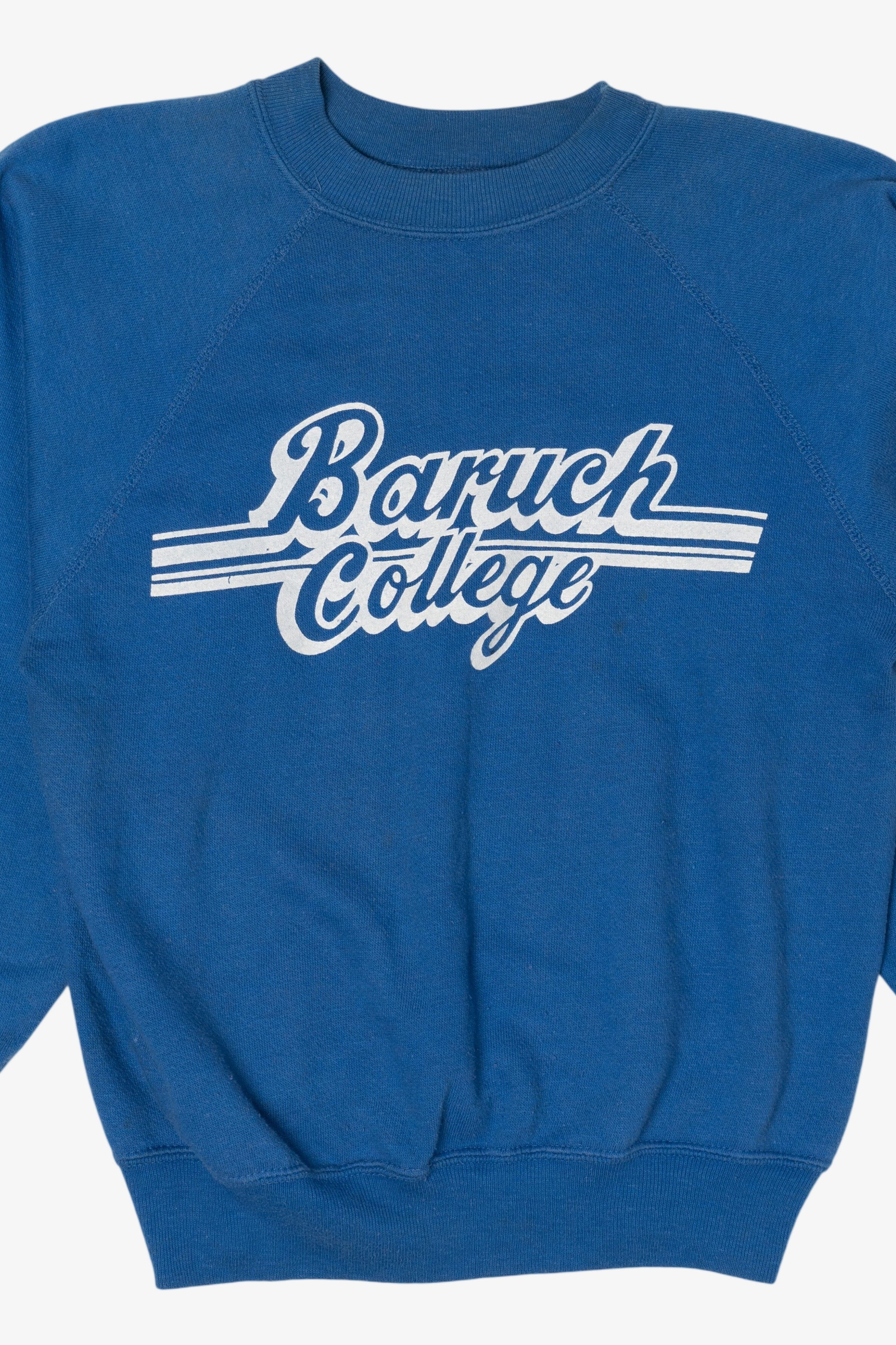 Vintage Blue Baruch College Raglan Sweatshirt (1990s)