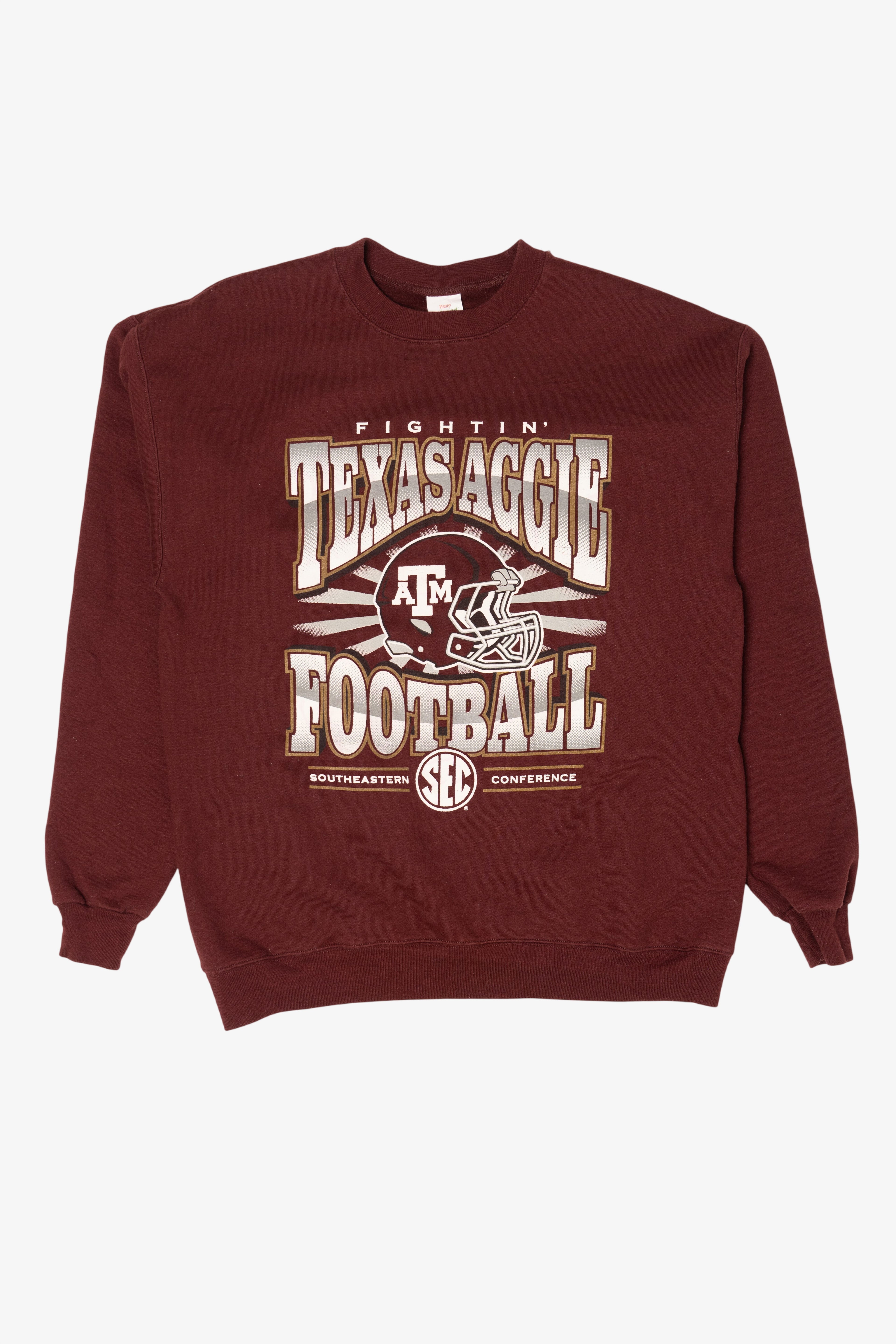 Burgundy Fightin' Texas Auggie Football Southeastern Conference Sweatshirt (2000s)