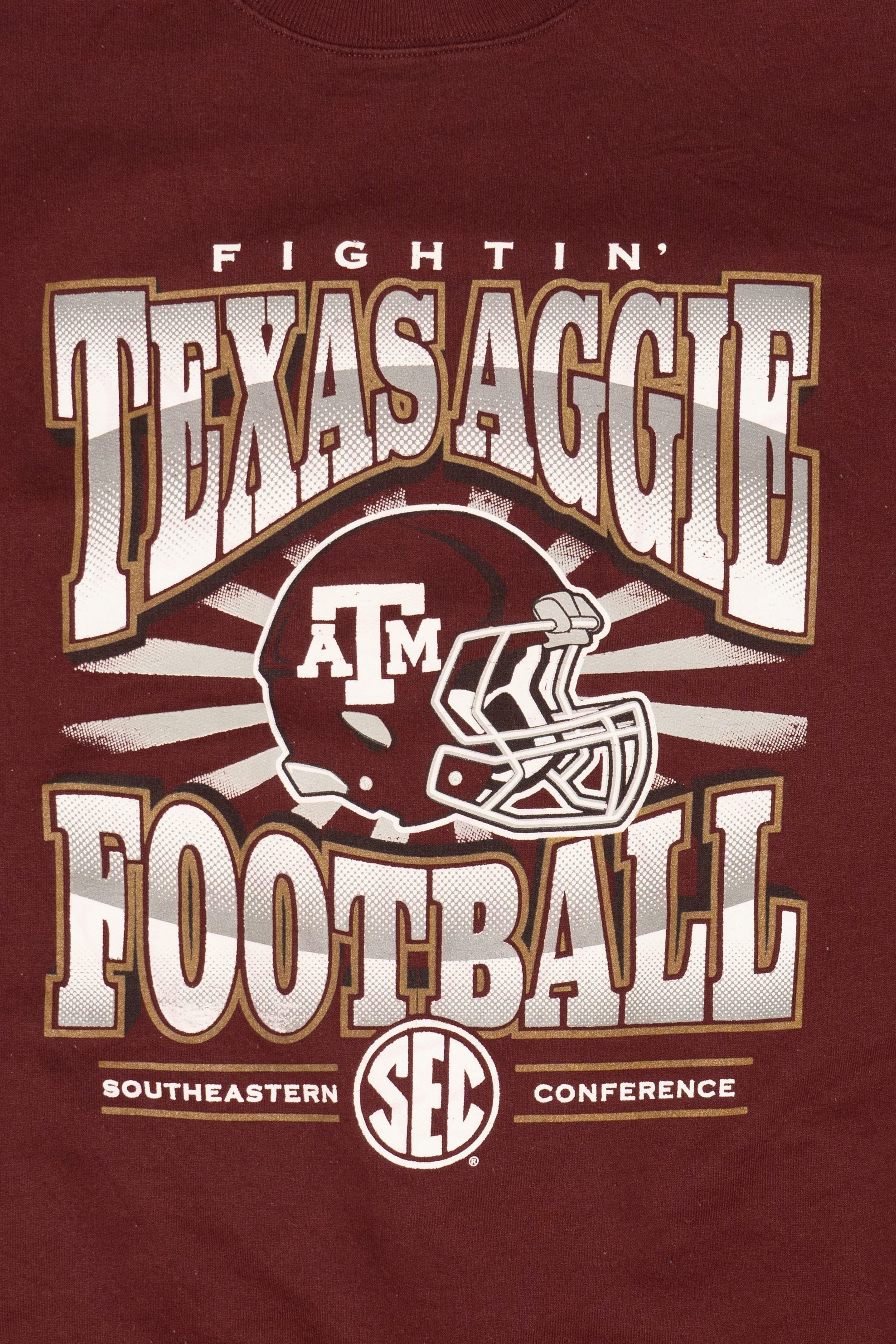 Burgundy Fightin' Texas Auggie Football Southeastern Conference Sweatshirt (2000s)