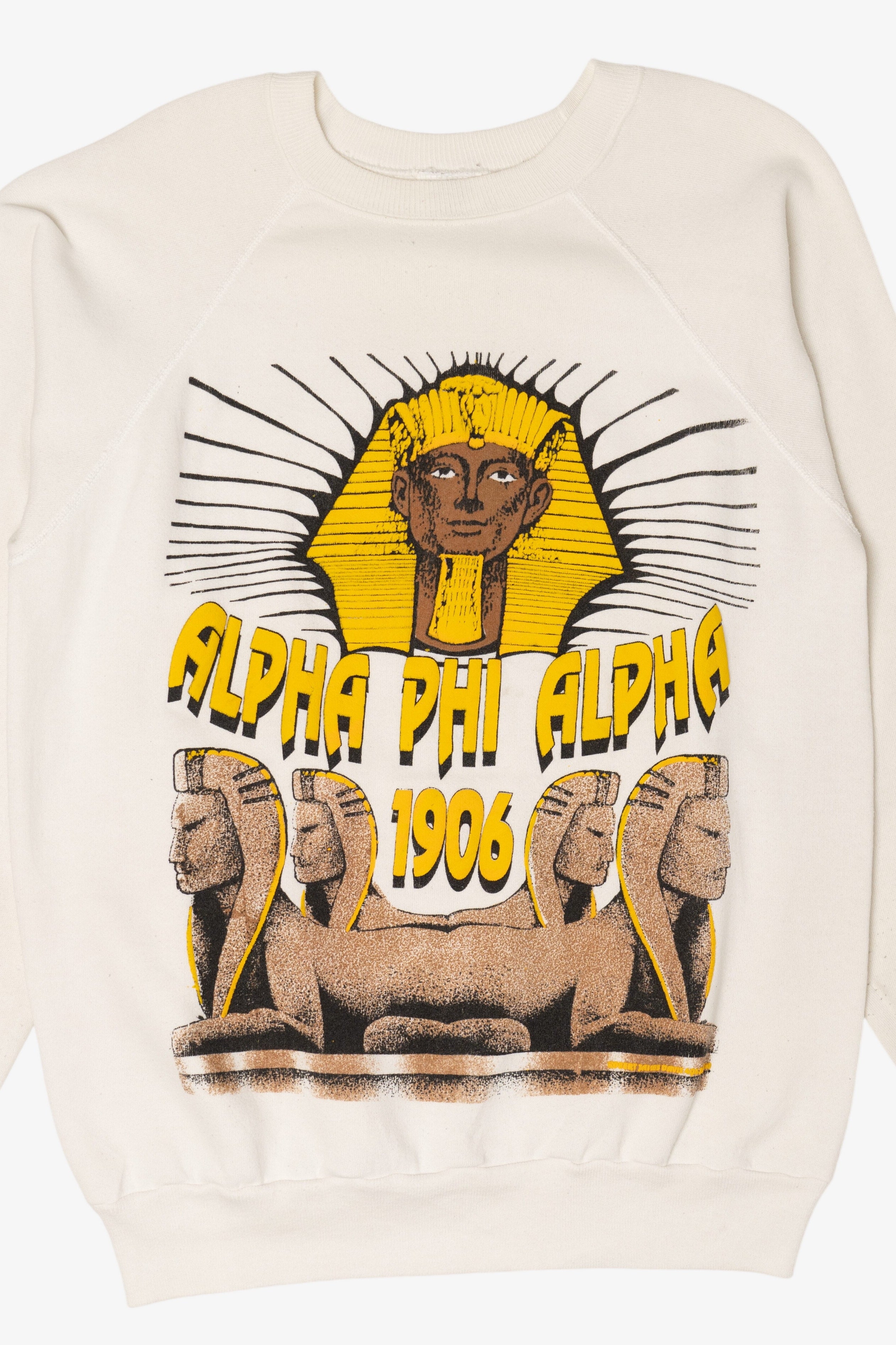 Vintage Alpha Phi Alpha Egyptian Pharaoh Raglan Sweatshirt (1990s)