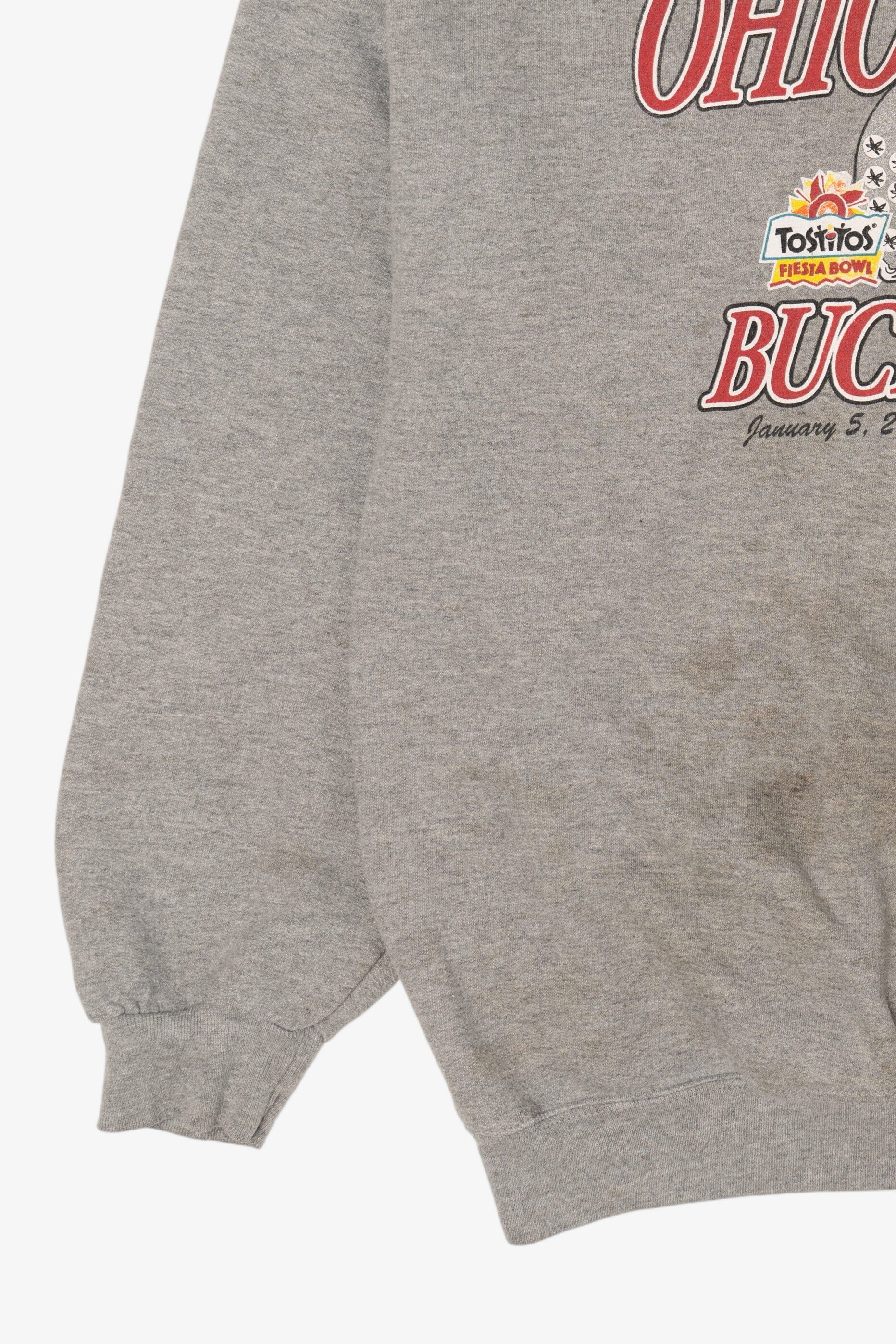 Gray Distressed Ohio State Buckeyes Sweatshirt (2000s)