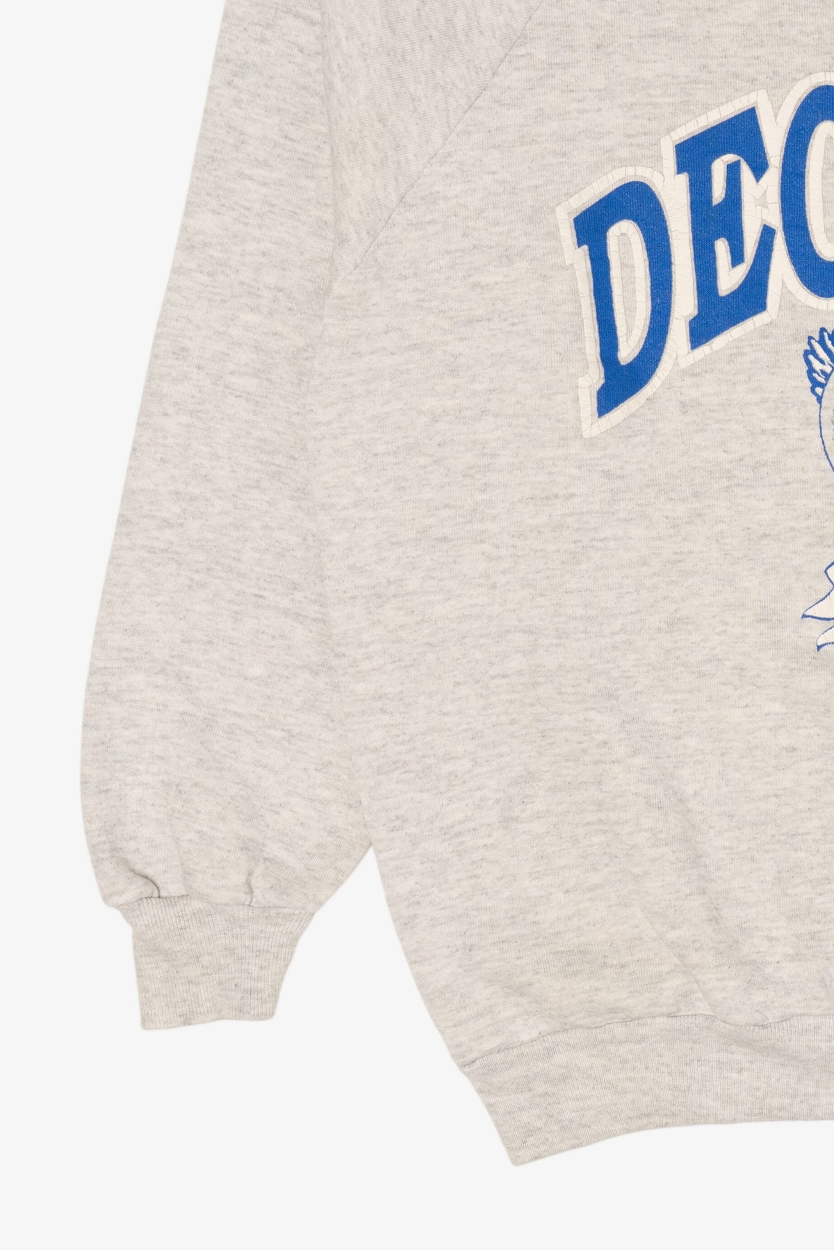 Vintage Light Gray Embossed Decatur Eagles Raglan Sweatshirt (1990s)