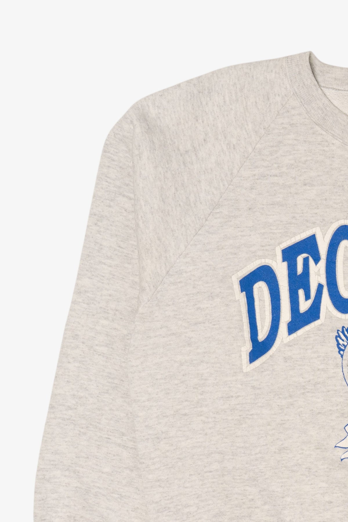 Vintage Light Gray Embossed Decatur Eagles Raglan Sweatshirt (1990s)
