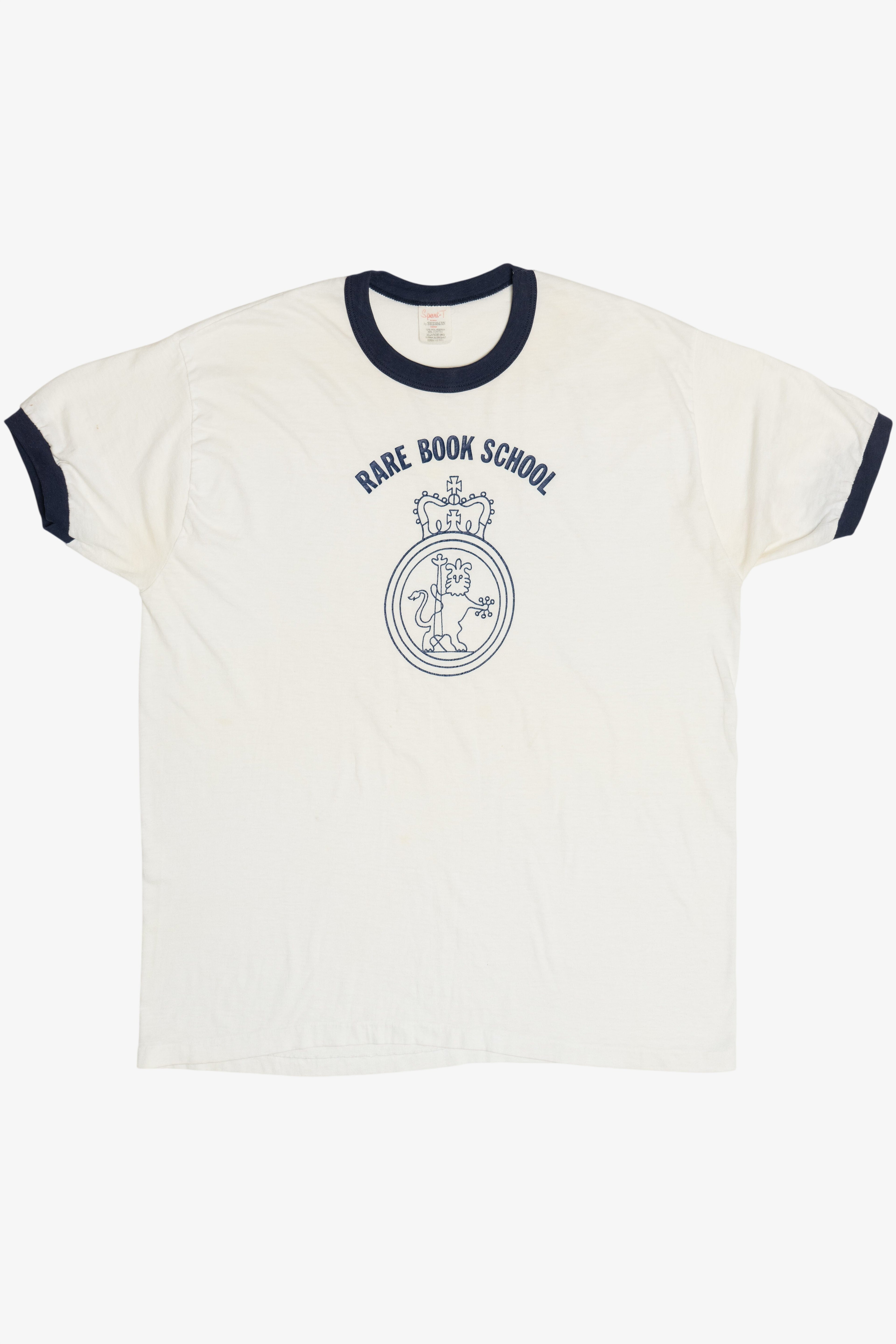 Vintage "Rare Book School" Paper Thin Ringer T-Shirt (1980s)