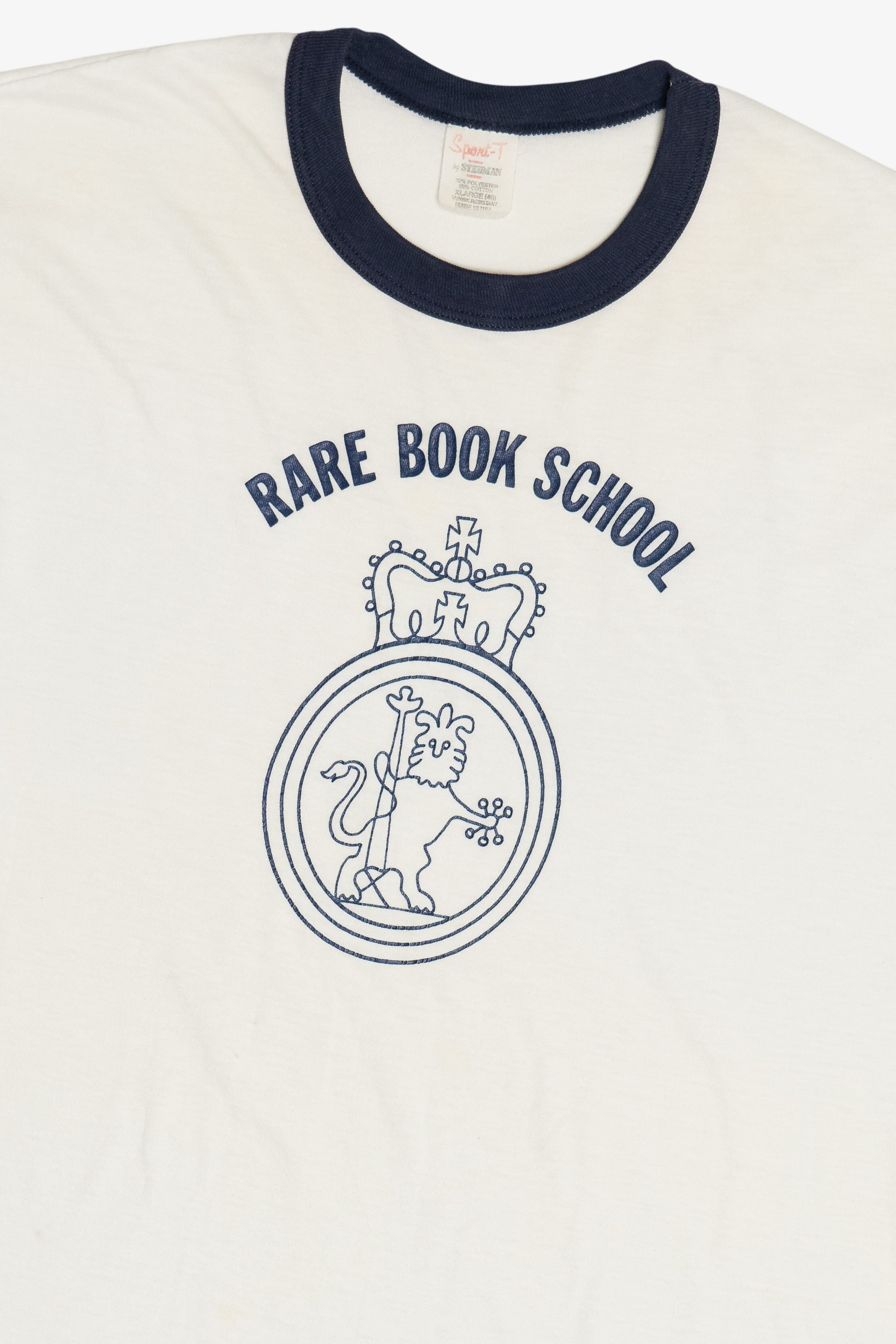 Vintage "Rare Book School" Paper Thin Ringer T-Shirt (1980s)