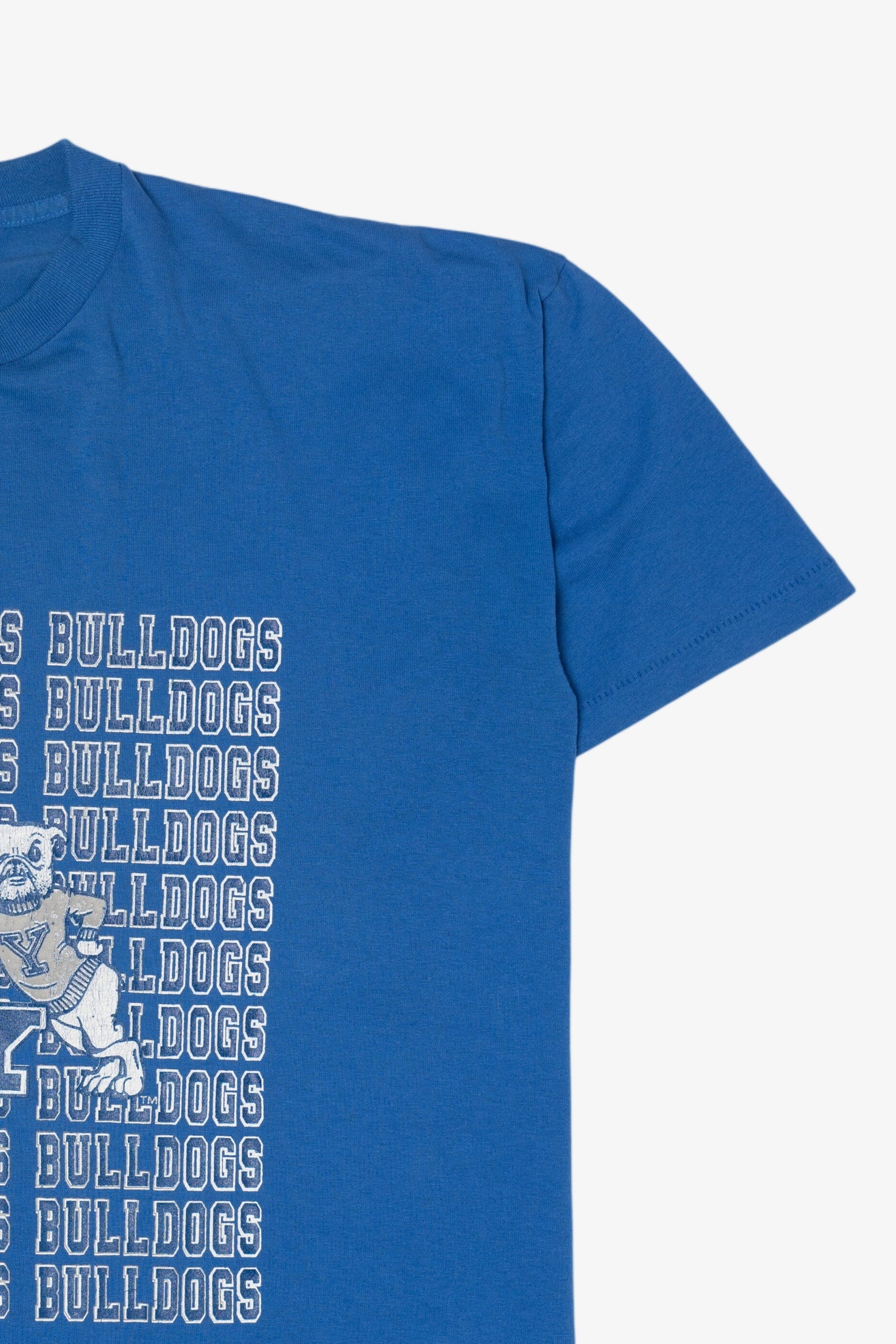 Vintage Blue Yale Bulldogs Single Stitch T-Shirt (1990s)