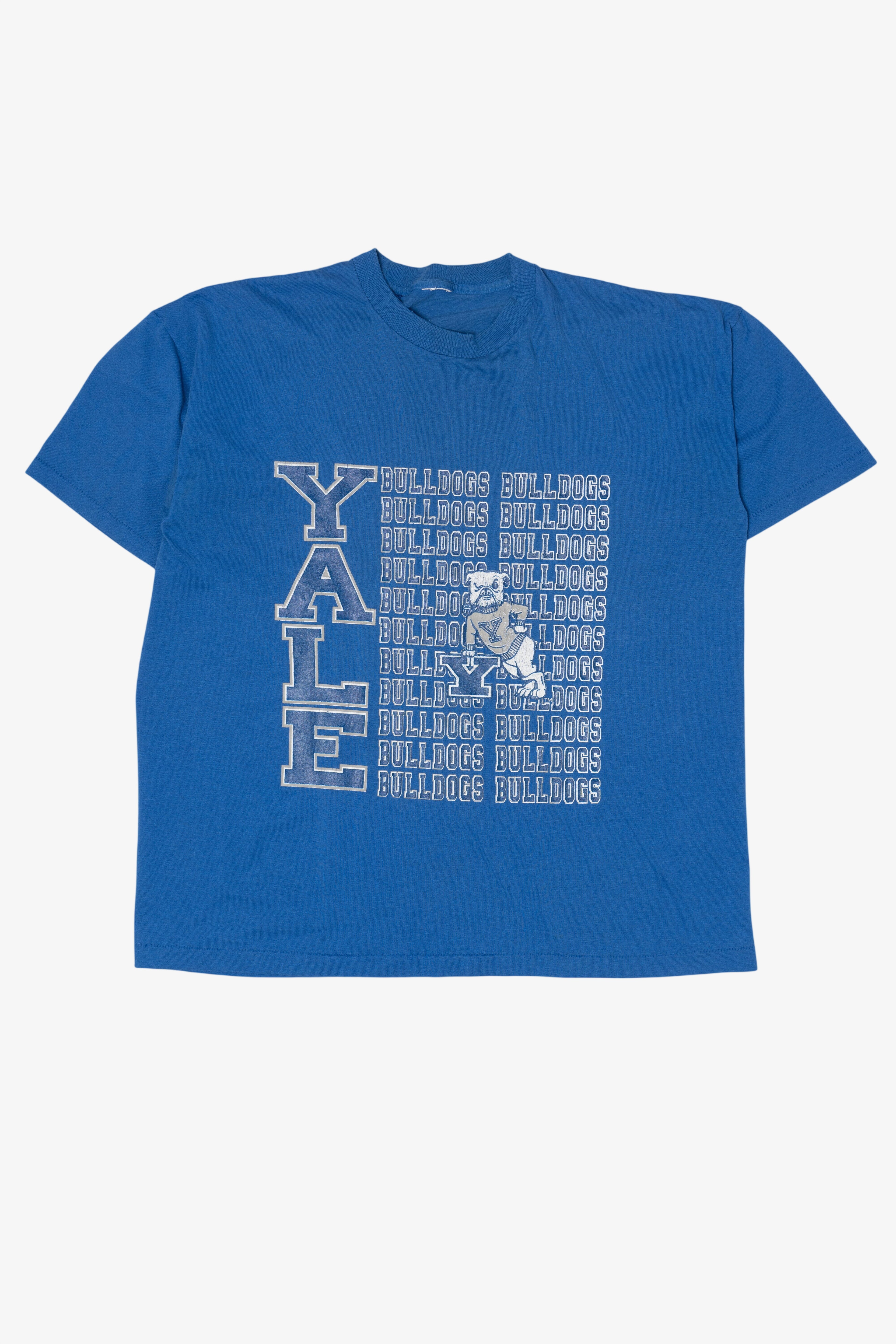 Vintage Blue Yale Bulldogs Single Stitch T-Shirt (1990s)