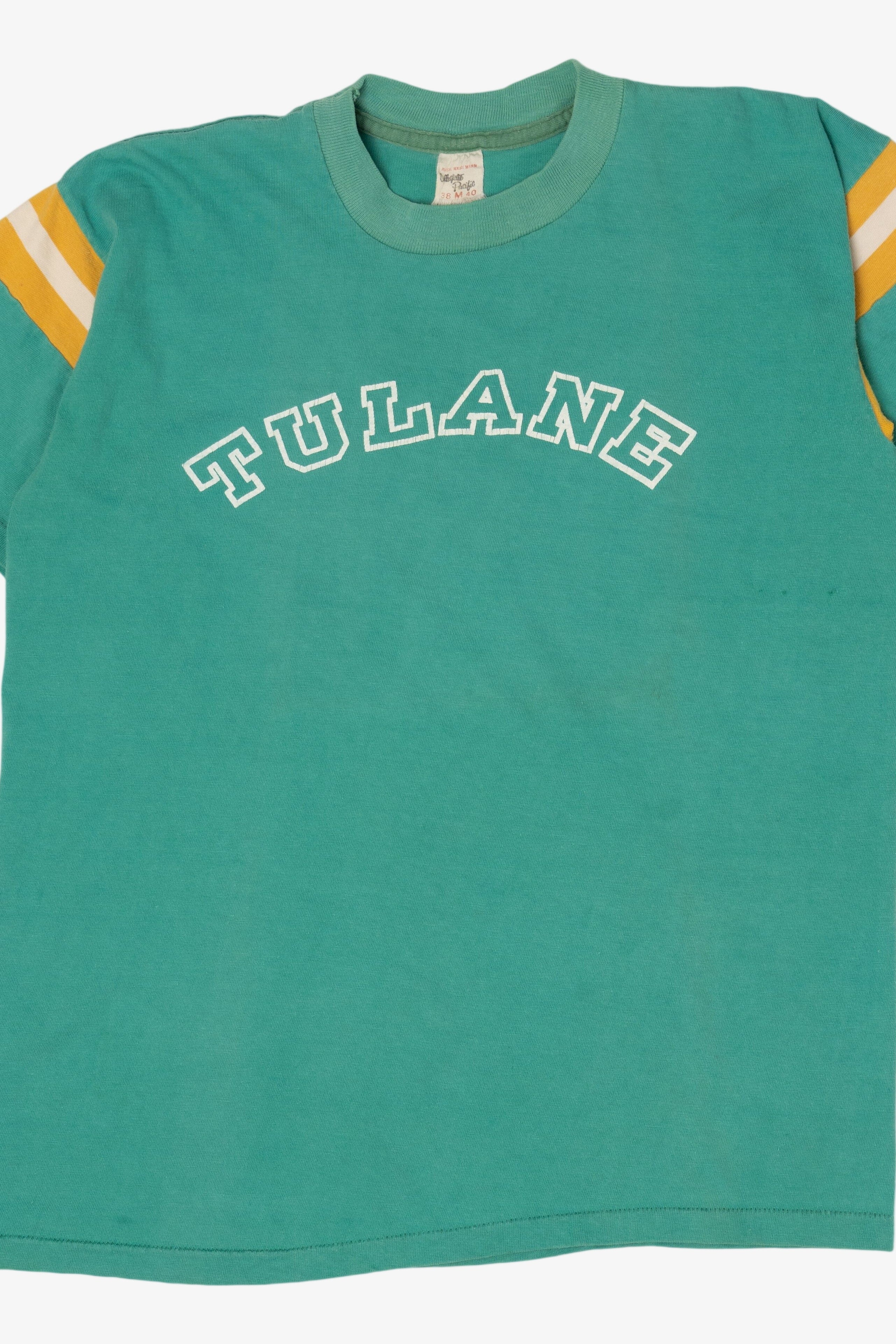 Vintage Teal Tulane University Collegiate Pacific T-Shirt (1970s)