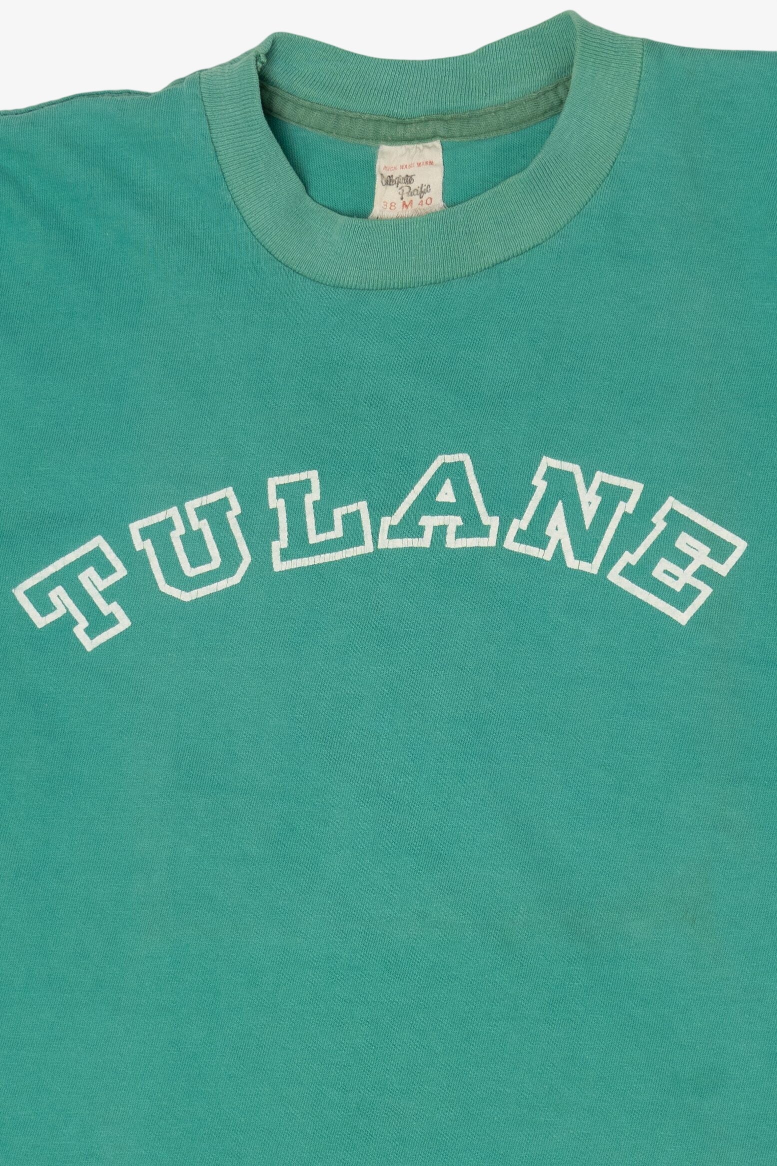 Vintage Teal Tulane University Collegiate Pacific T-Shirt (1970s)