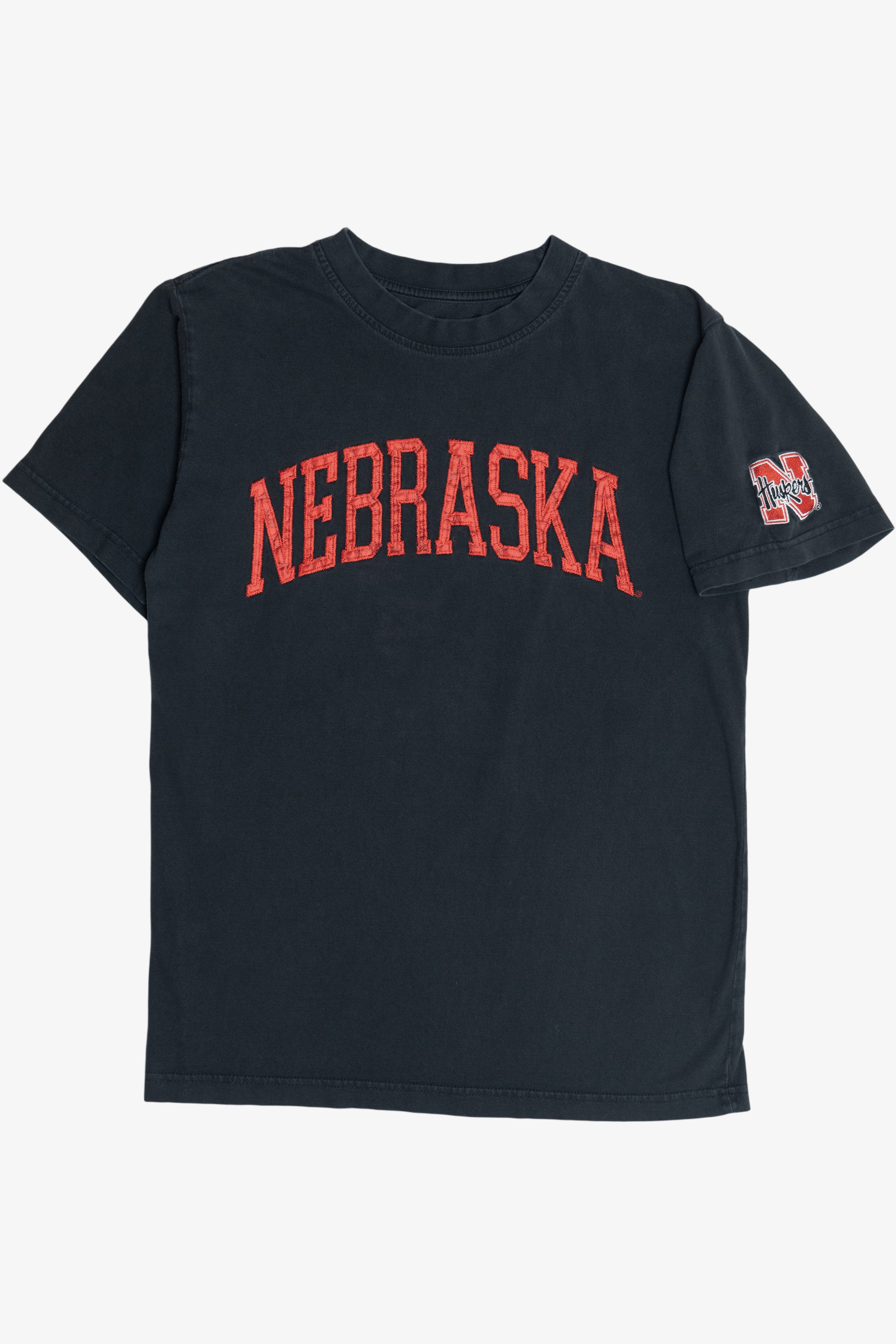 Nebraska Huskers Embroidered Patch Faded T-Shirt (2010s)