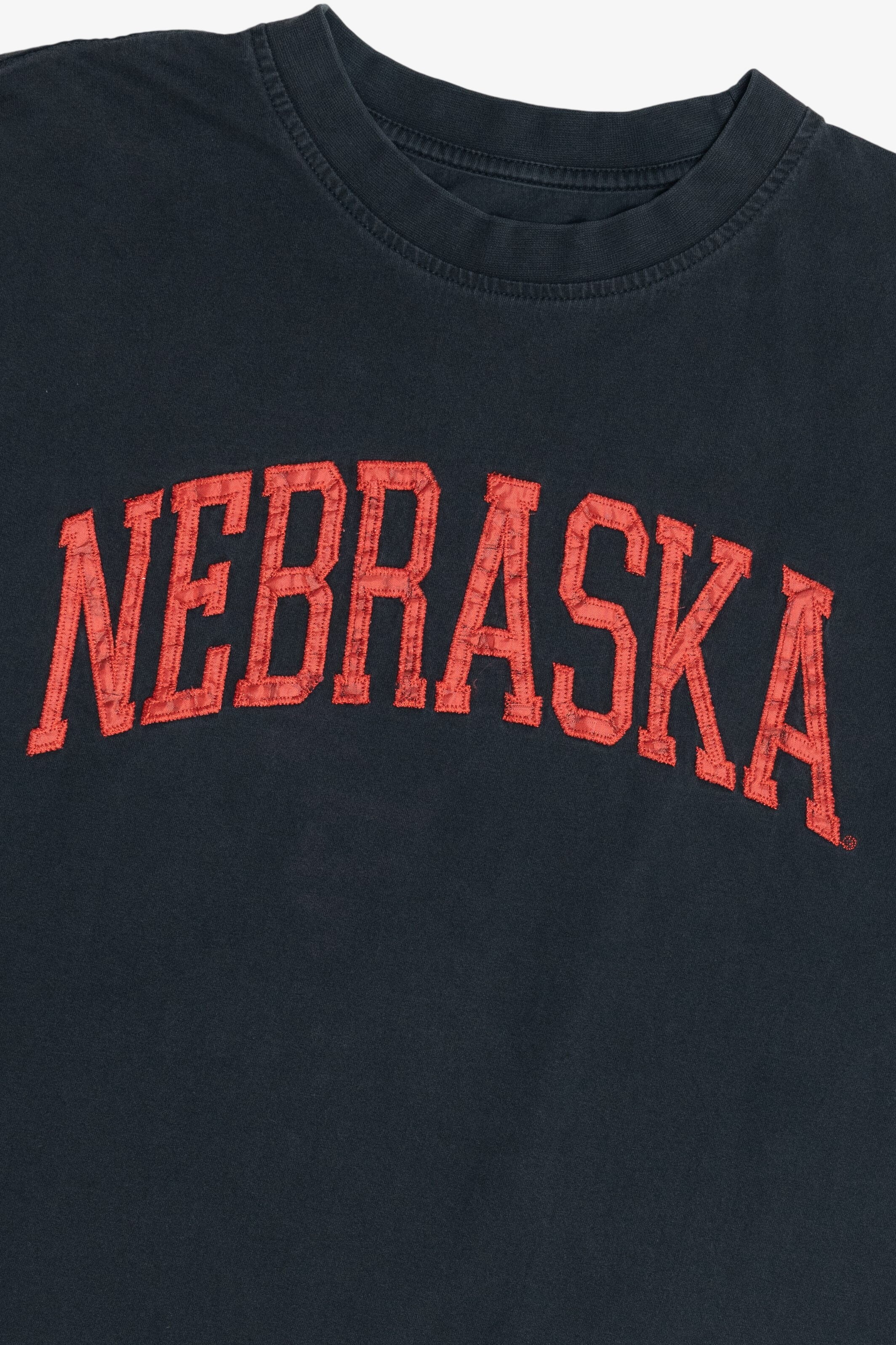 Nebraska Huskers Embroidered Patch Faded T-Shirt (2010s)