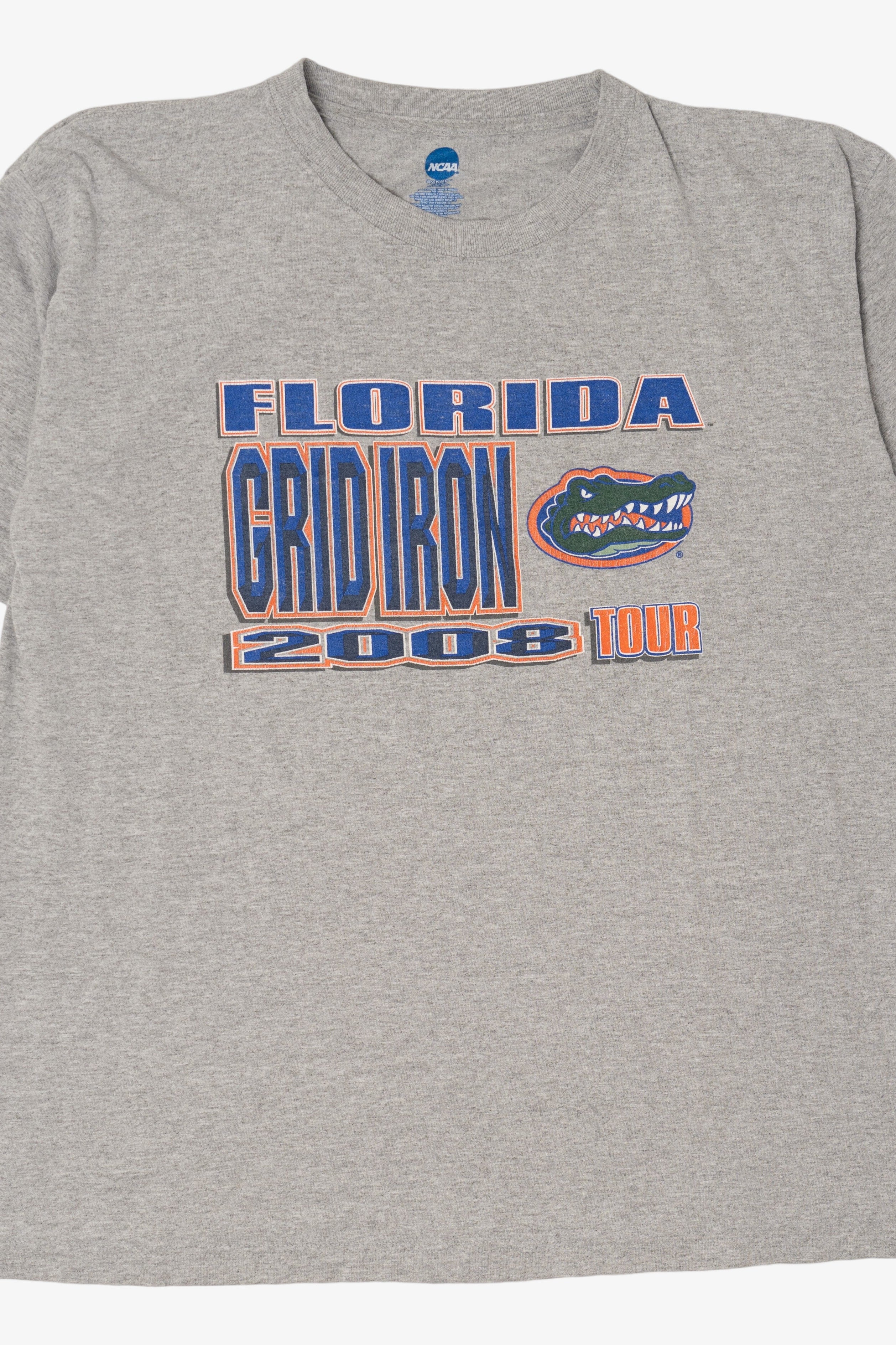 Gray NCAA Florida Gators Grid Iron 2008 T-Shirt (2000s)