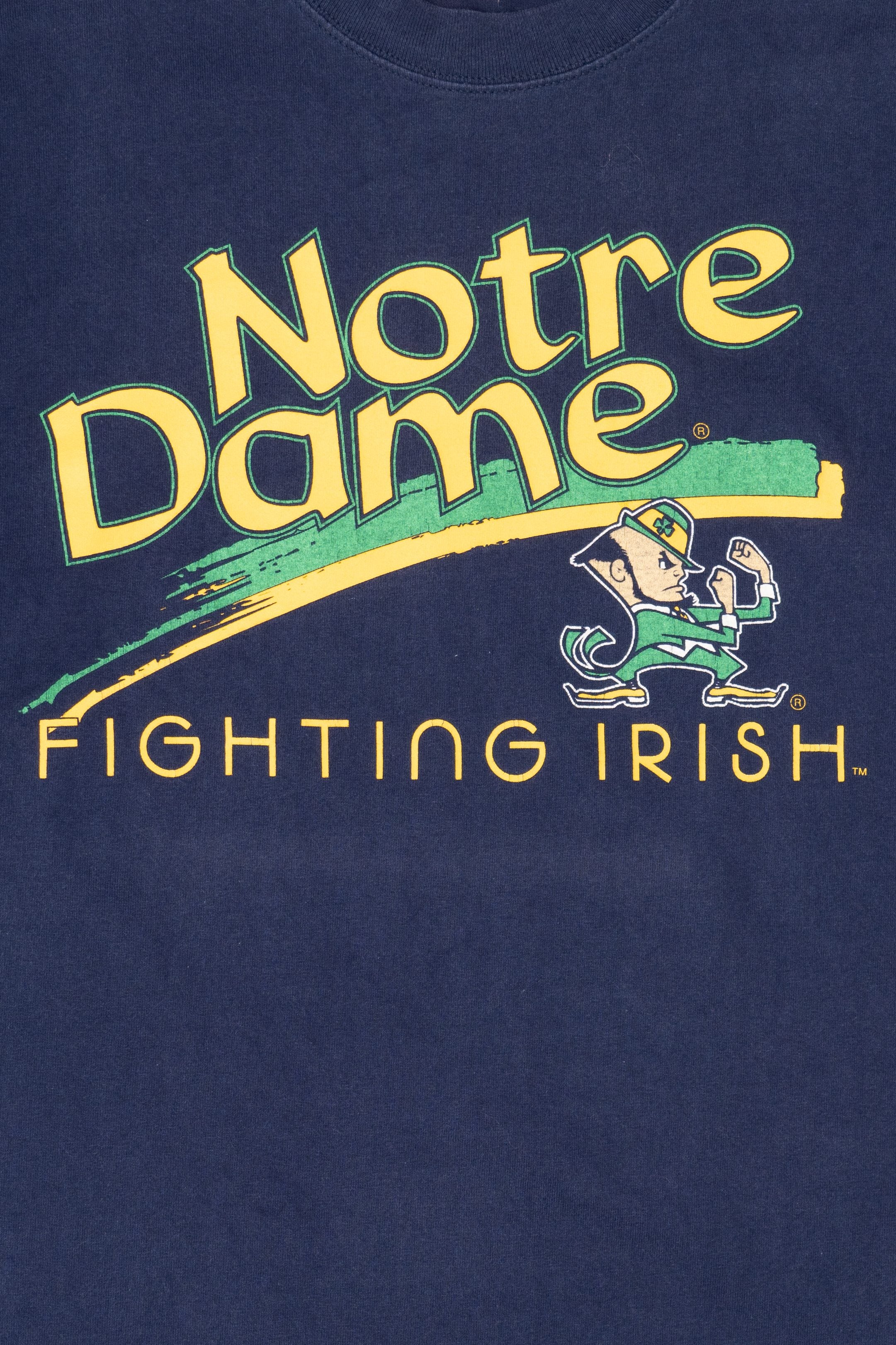 Vintage Navy Blue Notre Dame Fighting Irish T-Shirt (1990s)