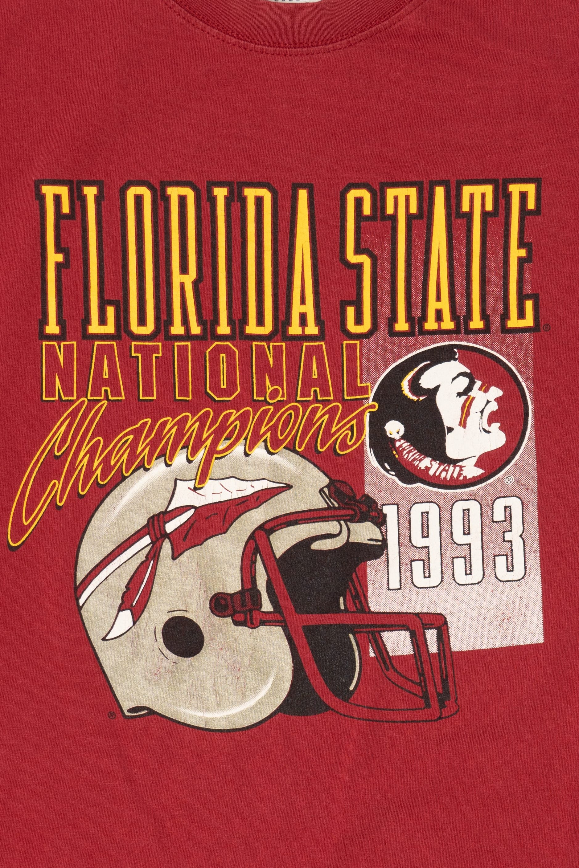 Vintage Red Florida State National Champions 1993 T-Shirt (1990s)