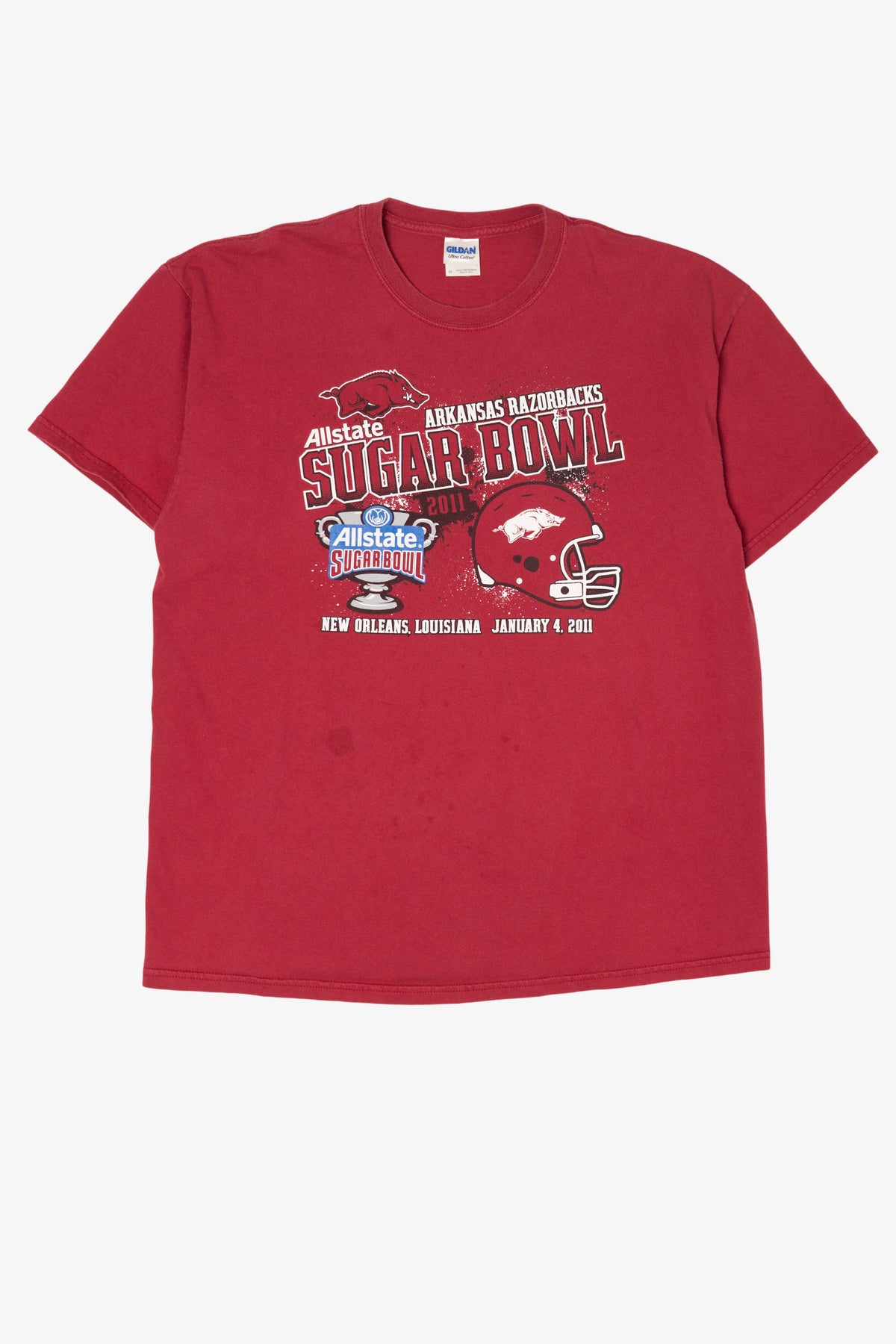 Red Arkansas Razorbacks Allstate Sugar Bowl T-Shirt (2010s)