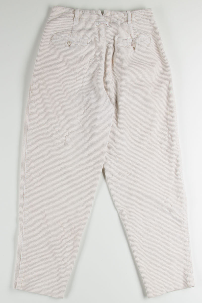 Cream High Waisted Corduroy Pants (sz. Petite 10)