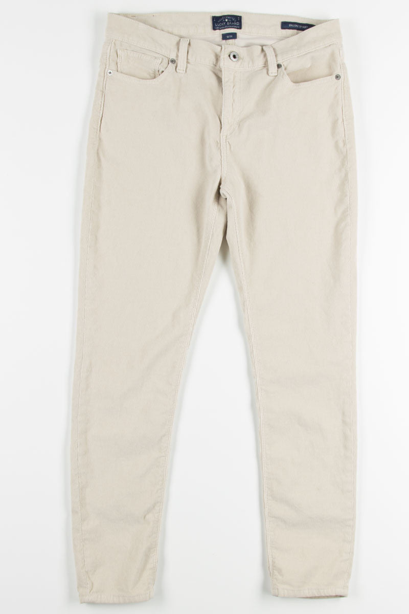 Cream Lucky Brand Corduroy Pants