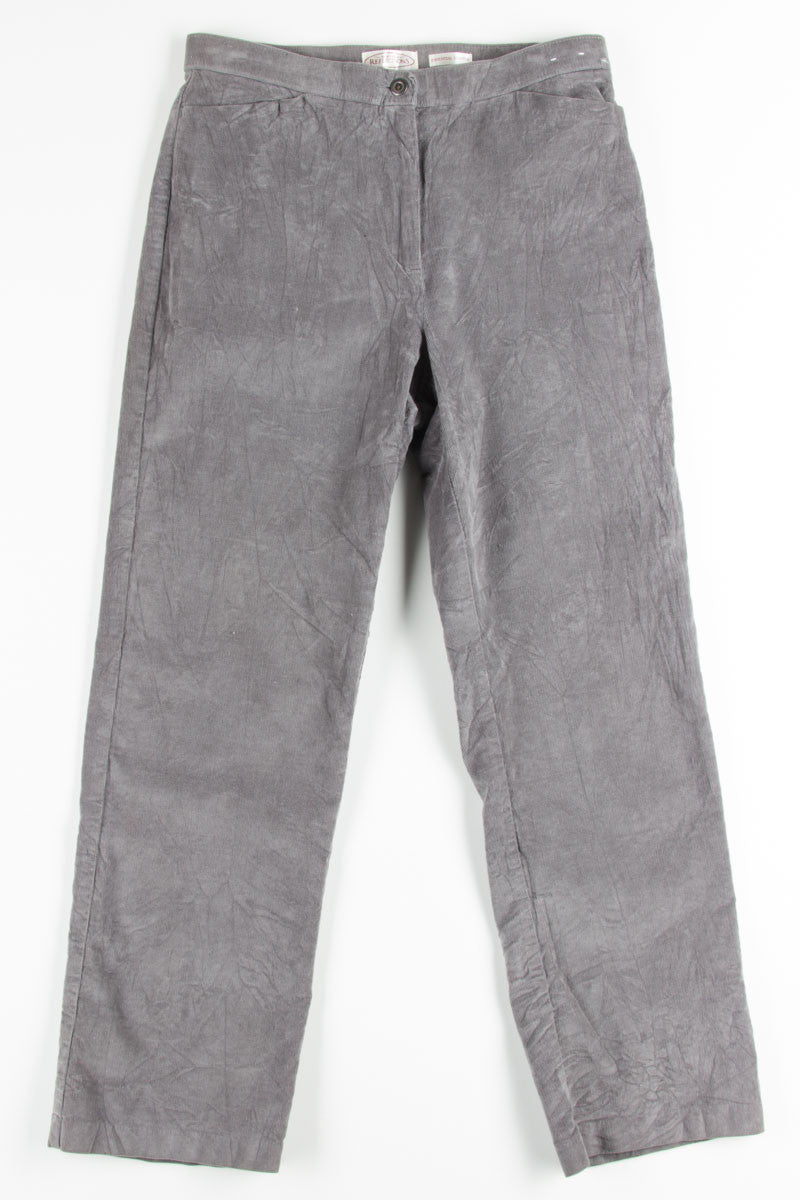 Grey Ankle Corduroy Pants