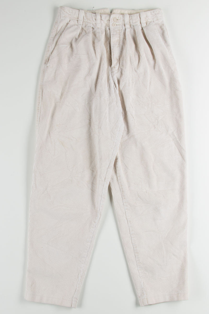 Cream High Waisted Corduroy Pants (sz. Petite 10)