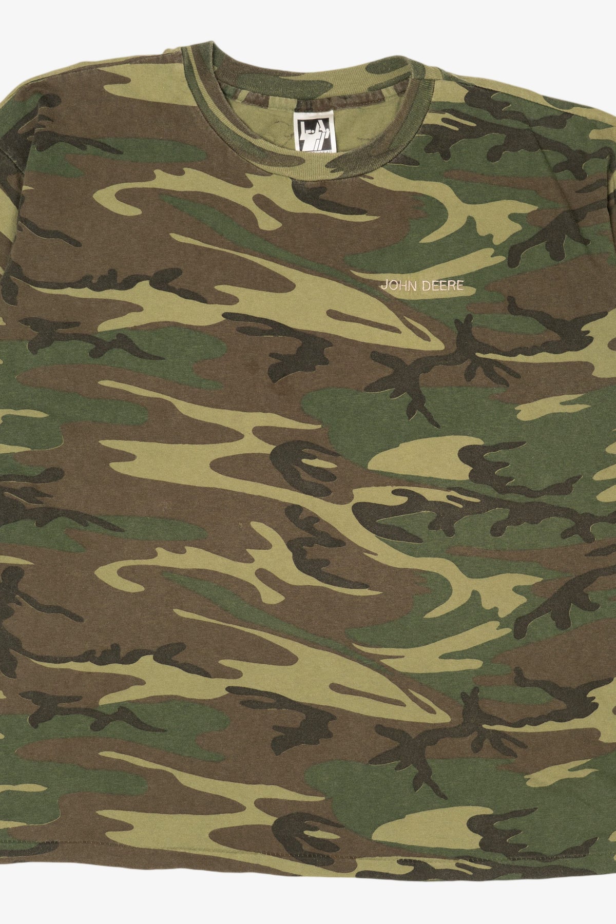 Vintage Green Camouflage John Deer Single Stitch T-Shirt (1990s)