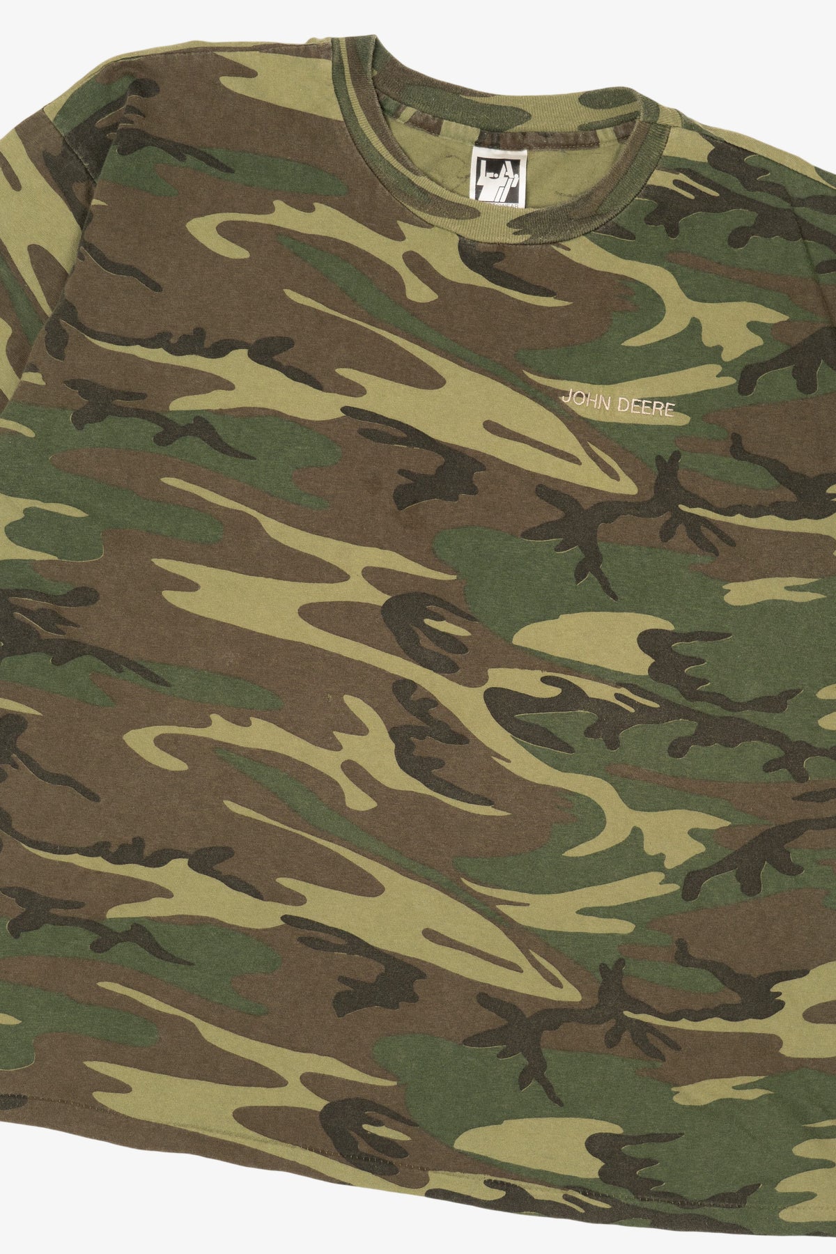 Vintage Green Camouflage John Deer Single Stitch T-Shirt (1990s)