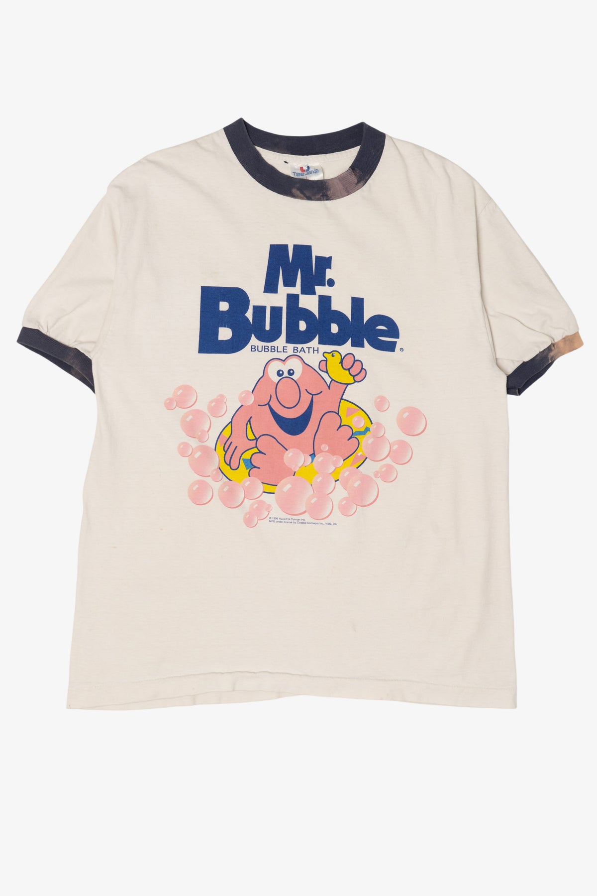 Vintage Distressed Mr. Bubble Bubble Bath Ringer T-Shirt (1990s)